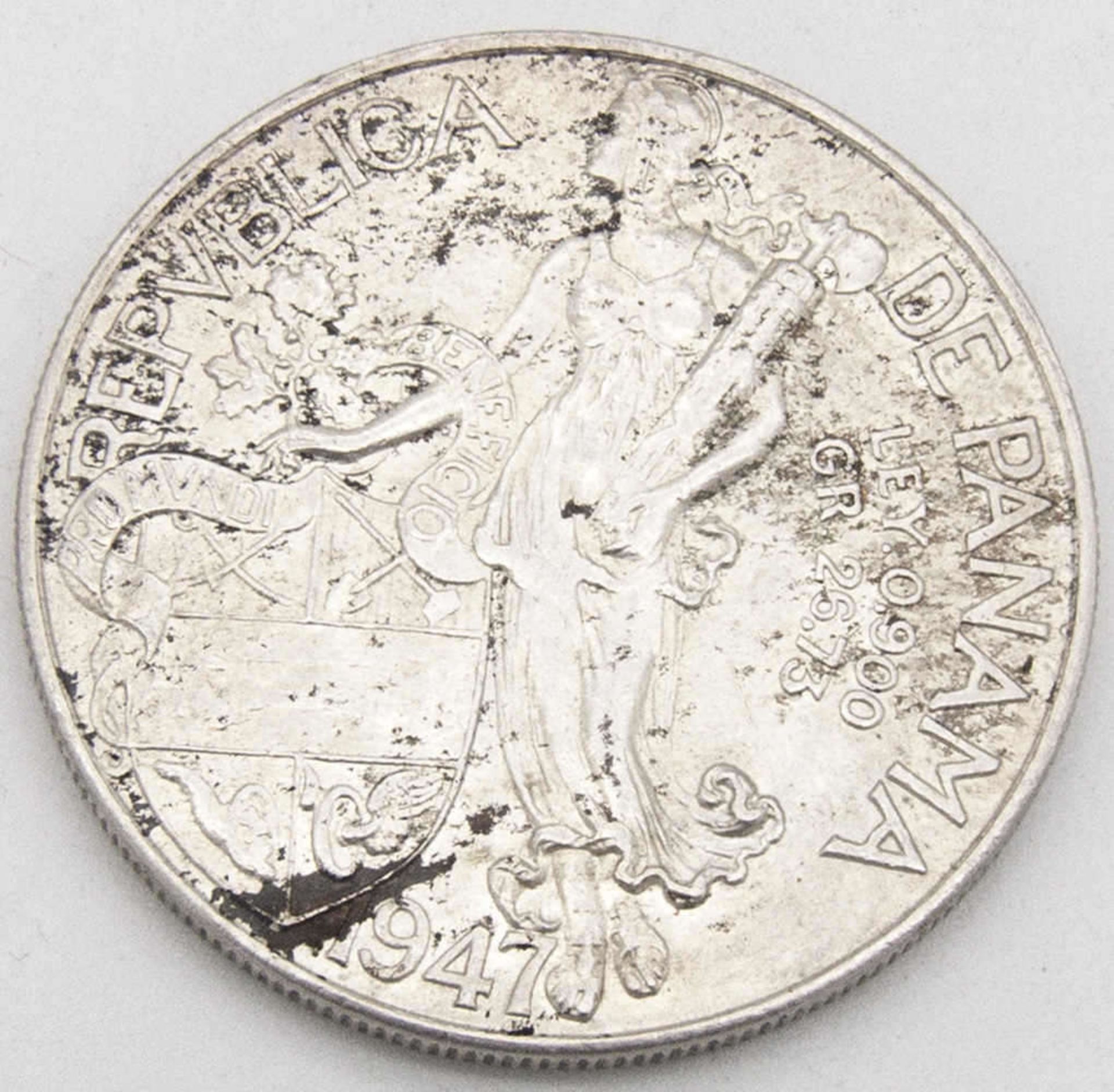 Panama 1947, 1 Balboa - Silbermünze. Erhaltung: vz.Panama 1947, 1 Balboa - silver coin. Condition: - Bild 2 aus 2
