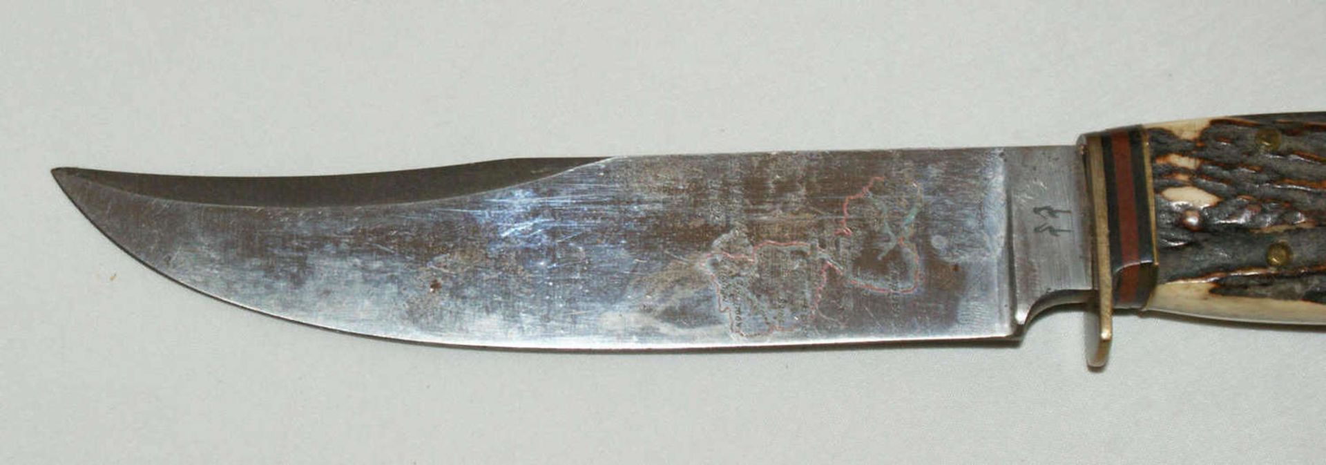 Fa. Robert Klaas Solingen, Jagdmesser 2 Storchenpunze mit Hirschhorngriff.Gesamtlänge ca. 23 cm, - Bild 3 aus 4