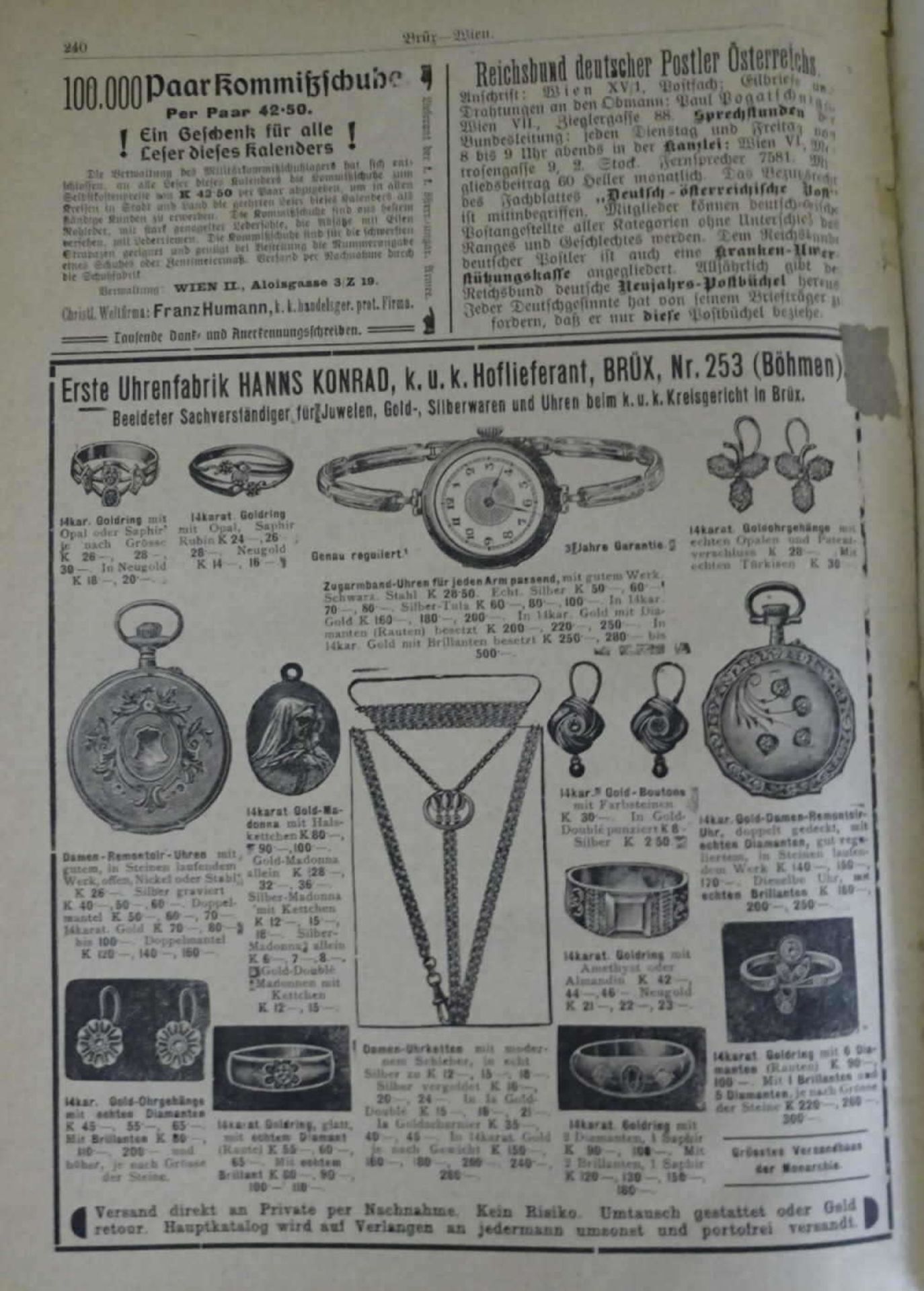 Bundes Kalender für das Jahr 1918. Herazsgegeben vom Bunde der Deutschen in Böhmen. Mit 2 - Bild 3 aus 3