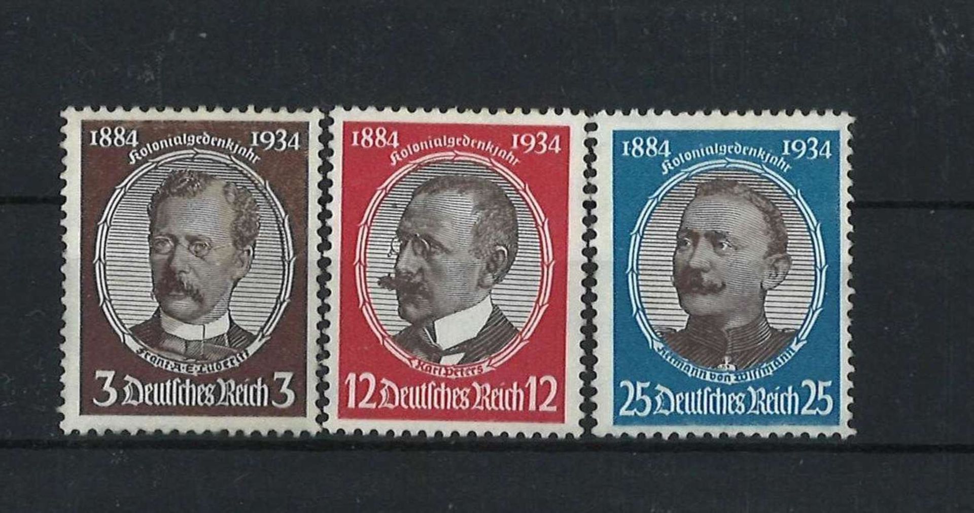 Dt. Reich 1934, Mi 540, 542, 543, Kolonialgedenkfeier, postfrischDt. Reich 1934, Michel 540, 542,