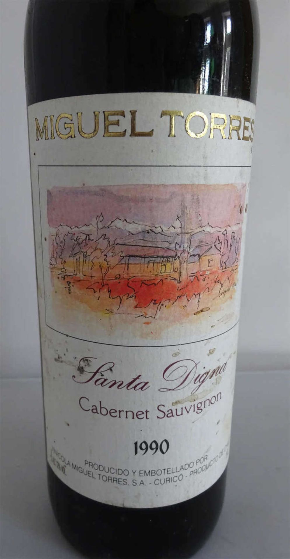 Rotwein, Miguel Torres "Santa Digna" Cabernet Sauvignon, Chile 1990Red wine, Miguel Torres "Santa - Bild 2 aus 2