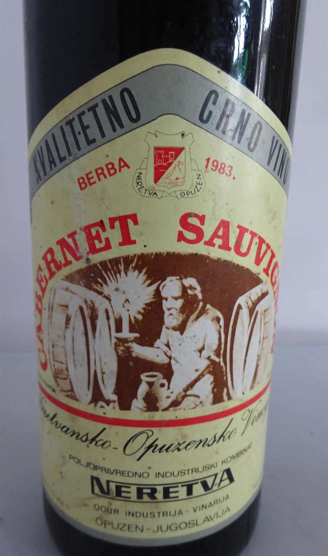 Rotwein, Neretva, Cabernet Sauvignon, Jugoslawien 1983Red wine, Neretva, Cabernet Sauvignon, - Bild 2 aus 2