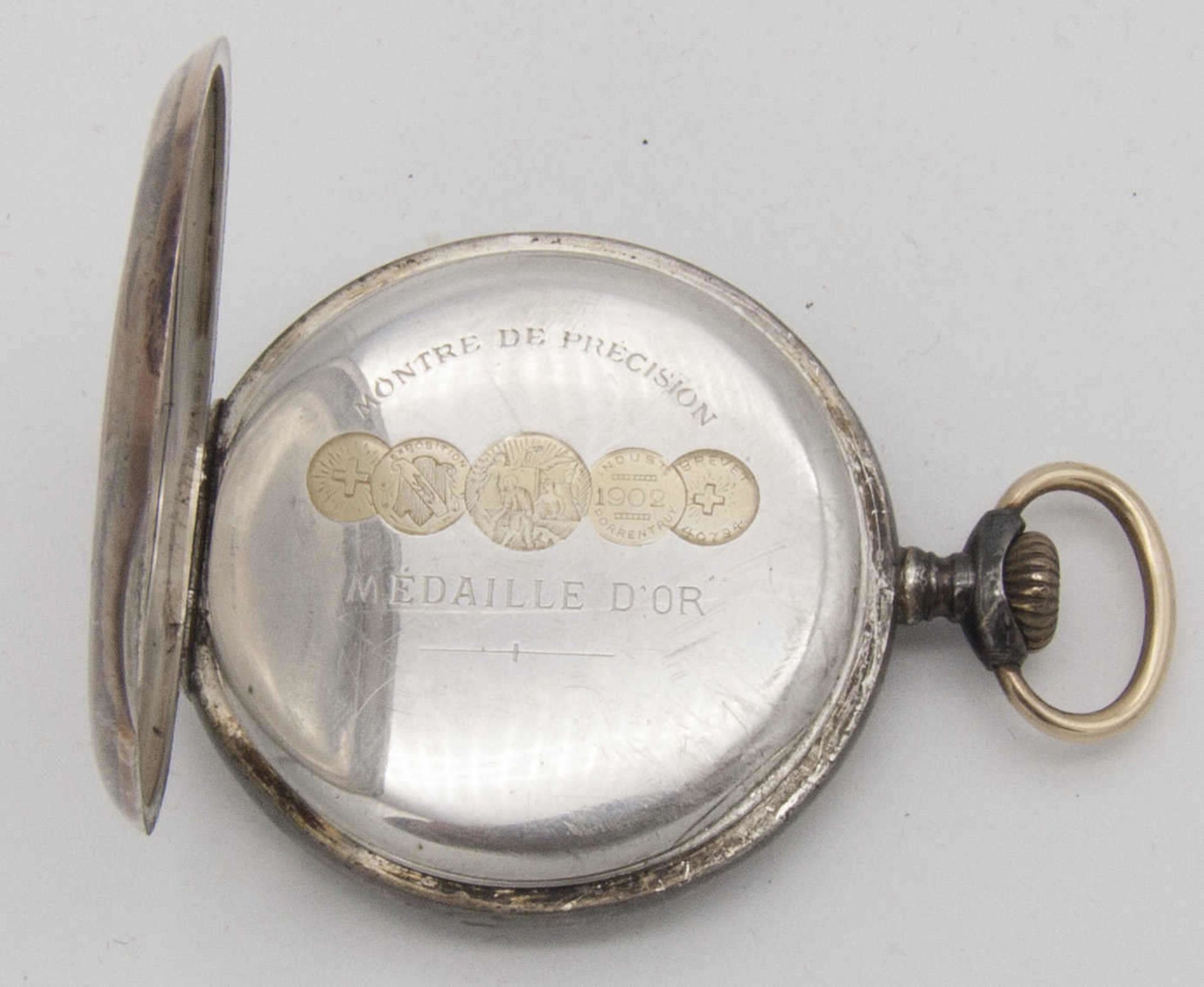 Armida Taschenuhr. Außendeckel Silber 0.800 punziert. Defekt - für Bastler.Armida pocket watch. - Bild 3 aus 4