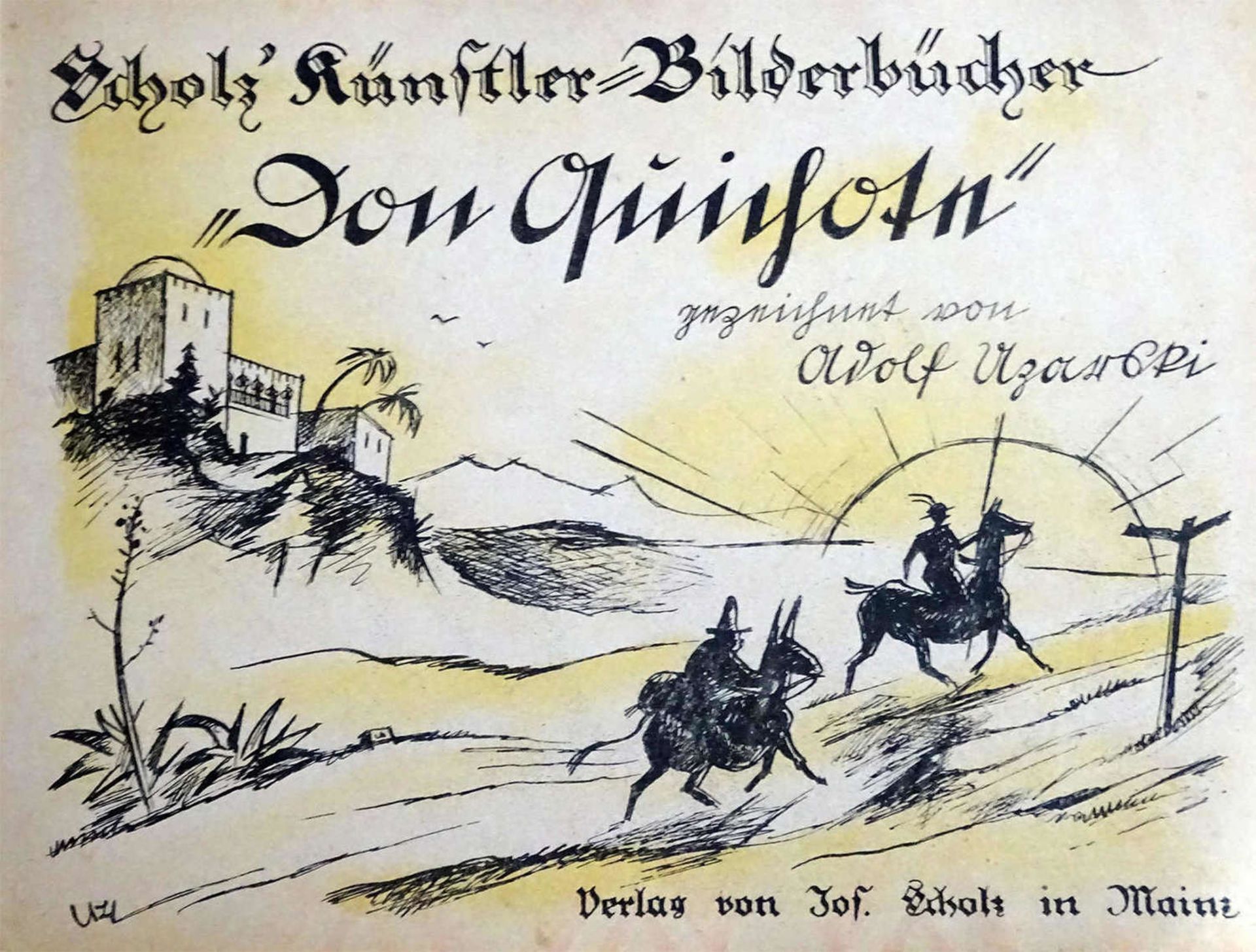 Don Quichote. Mit illustriertem Titel, zahlreichen Textillustrationen und 8 ganzseitigen - Bild 2 aus 6