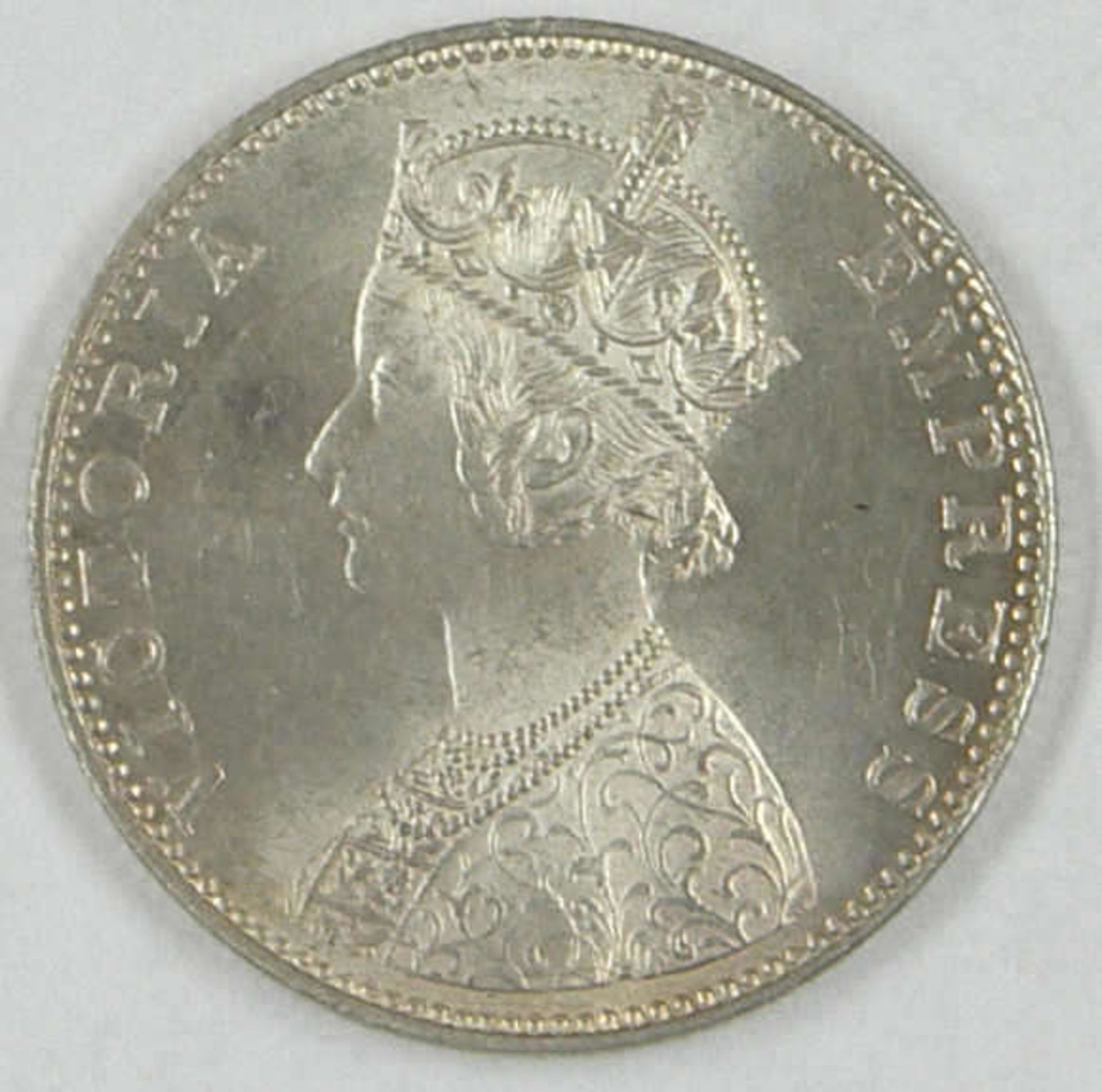 Britisch-Indien Silbermünze "One Rupee 1893", Erhaltung: vorzüglichBritish India silver coin "One