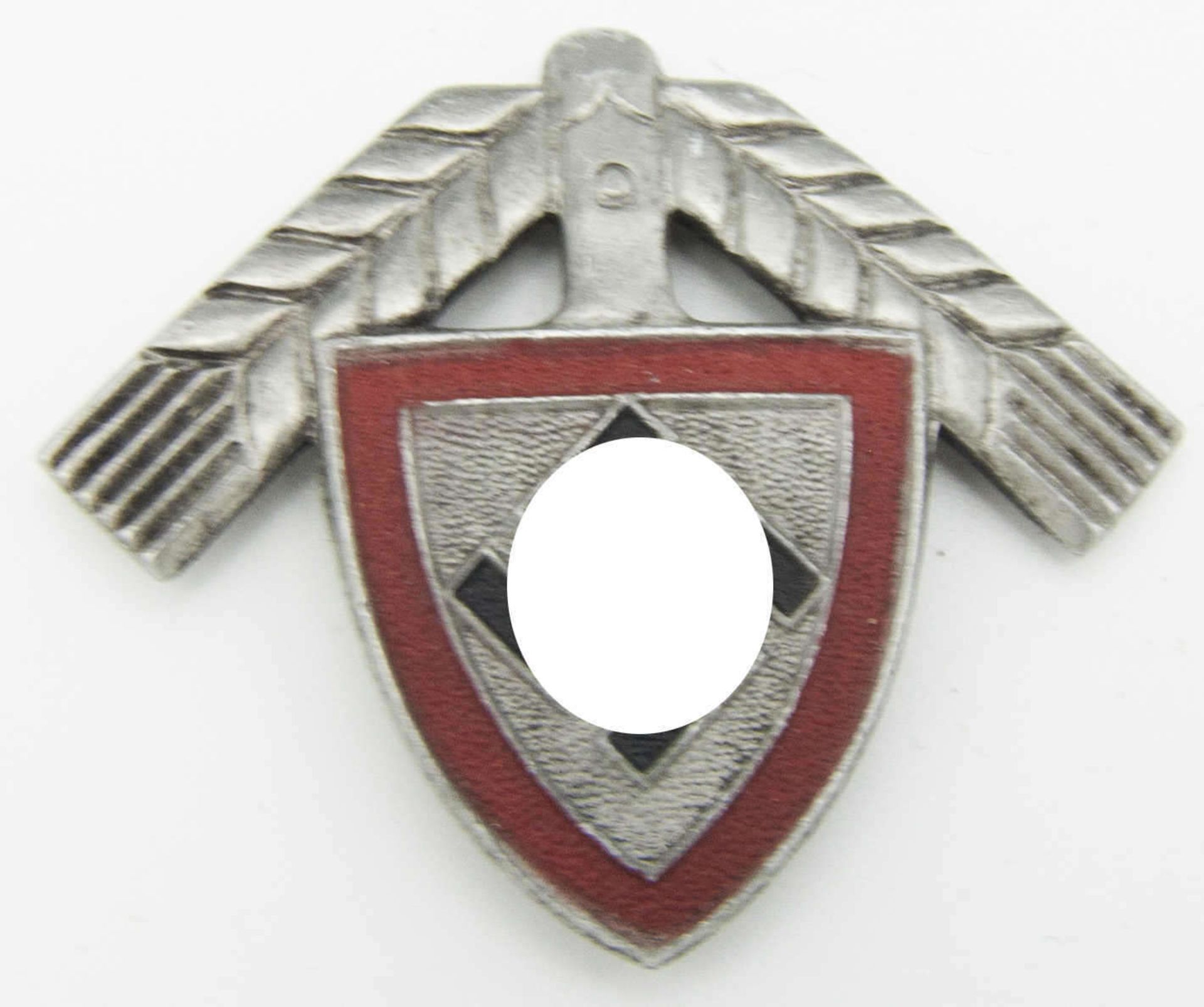 3. Reich, Mützenabzeichen Reichs - Arbeitsdienst. Hersteller Ges.Gesch, B u Nr. 393rd Reich, cap