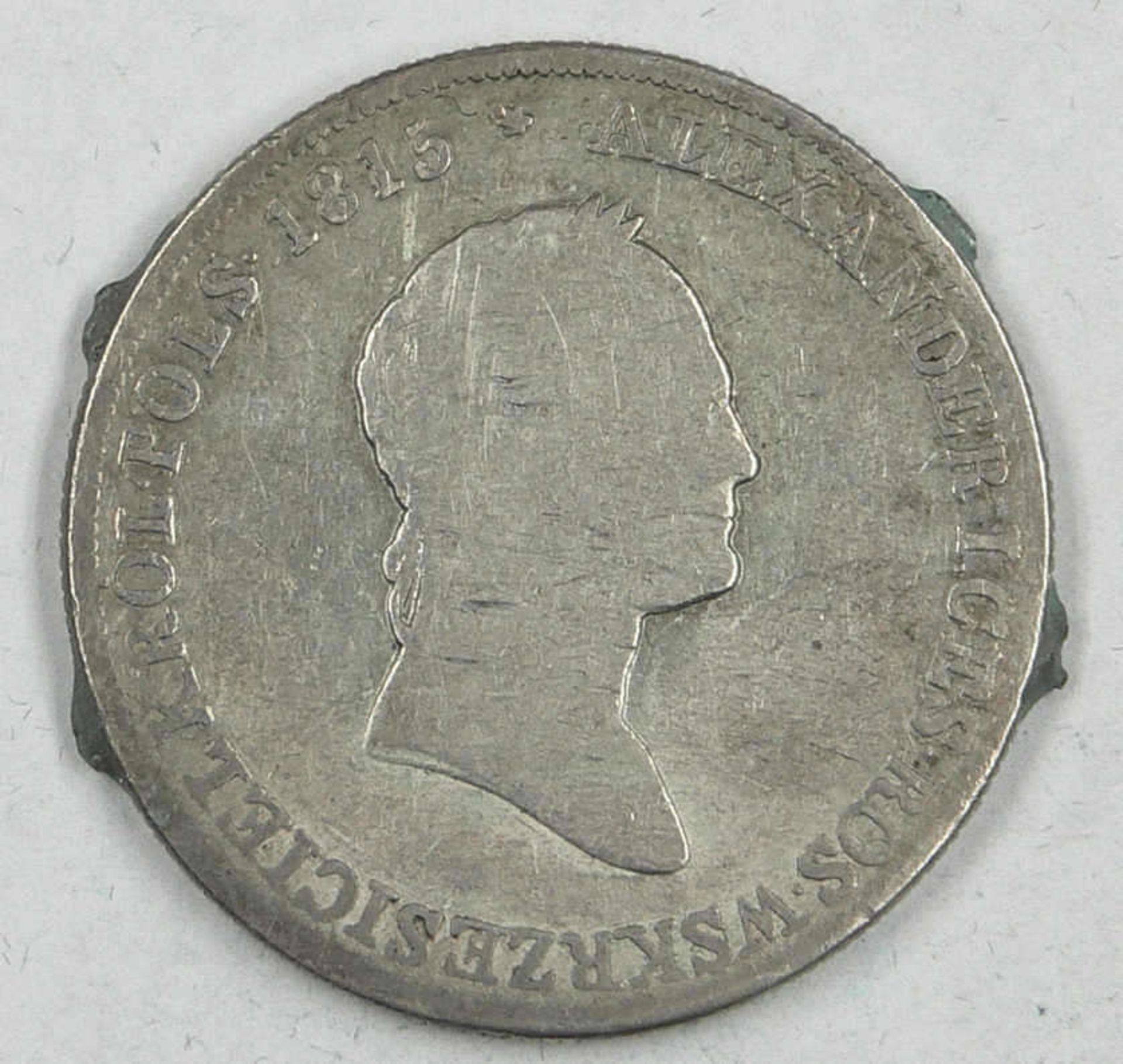 Polen 1829, Polen Alexander I. von Russland, 5 Zlotych mit Henkelspuren-Lötstellen, schönPoland 1829