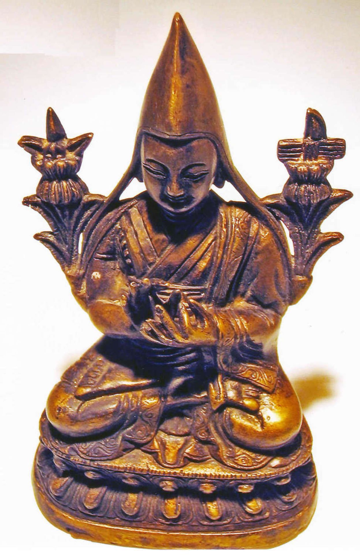 Tibet, Tson-Kha-Pa, tibetanischer Buddha. Bronze. Höhe: ca. 15 cm.Tibet, Tson-Kha-Pa, Tibetan