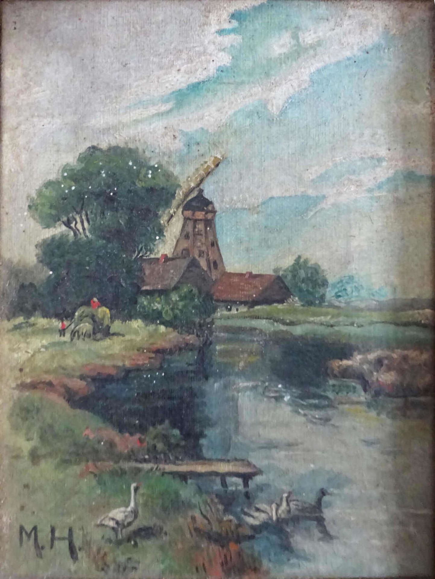 M. Hölterhof, 2 Gemälde, Öl/Acryl auf Leinwand, gerahmt. Maße mit Rahmen: Höhe ca. 30 cm, Breite ca. - Bild 2 aus 3