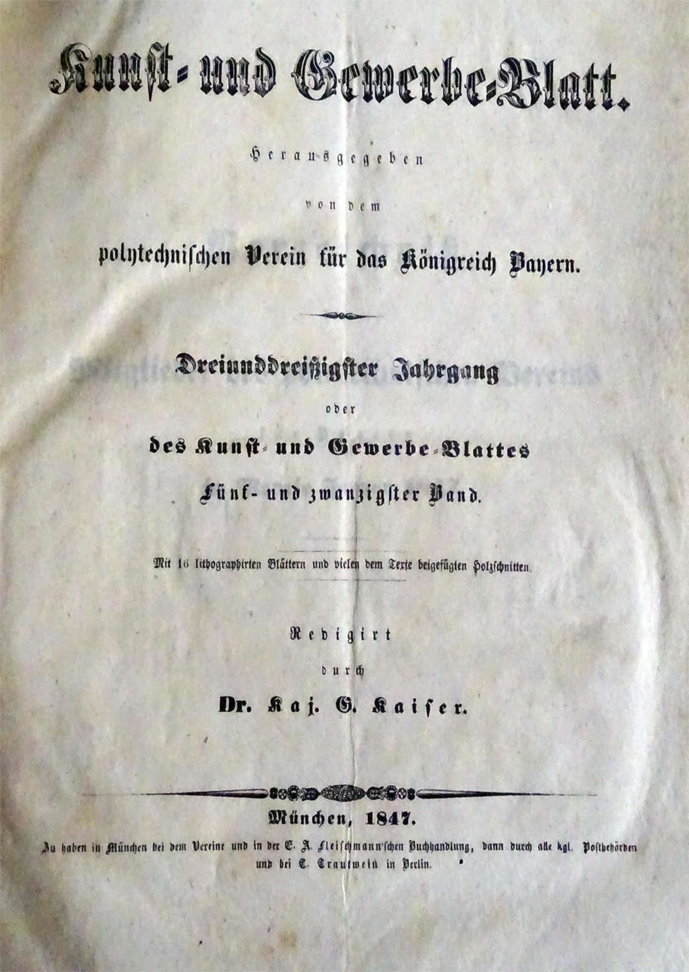 Zunft- und Gewerbeblatt, herausgegeben von dem polytechnischen Verein für das Königreich Bayern.