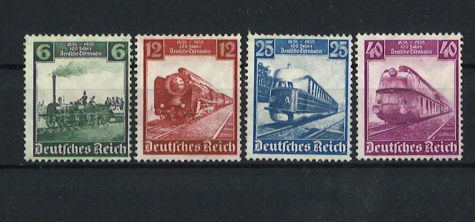 Dt. Reich 1935, Mi Nr. 580 - 583, 100 Jahre Dt. Eisenbahn, postfrischDt. Reich 1935, Michel No.