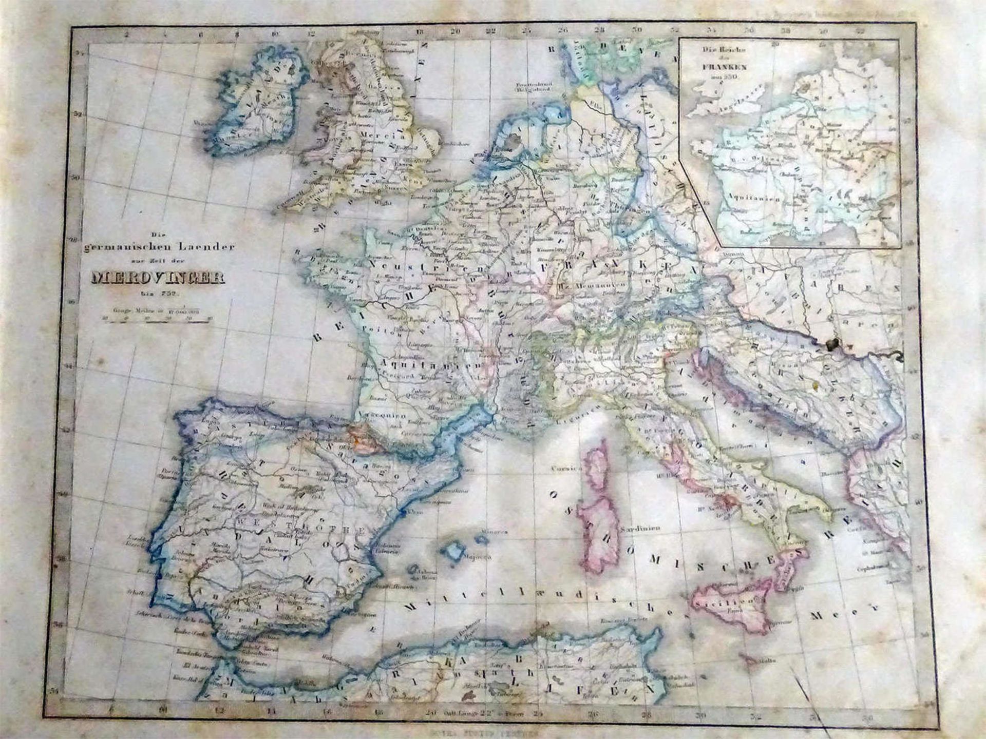 22 Colorierte Karten in Kupferstich von 1869, selten aber stockfleckig. Hochinteressant22 Colored - Bild 2 aus 4