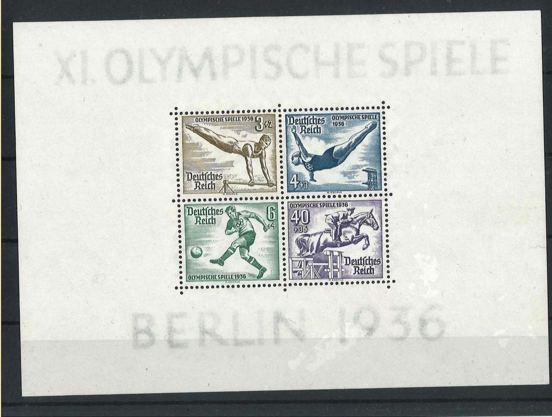 Dt. Reich 1936, Block 5x, Olympische Sommerspiele, postfrischDt. Reich 1936, Block 5x, Summer
