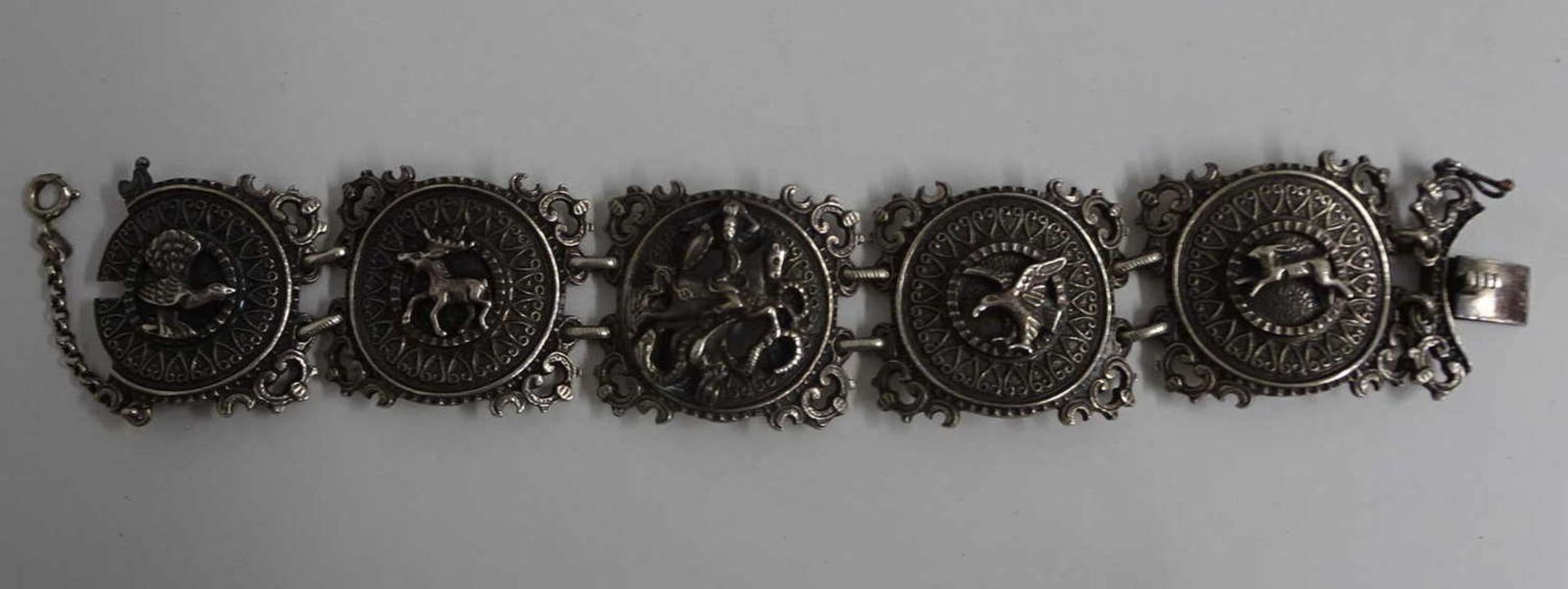 Trachtenarmband, 925er Silber, 57 g.Traditional bracelet, 925 silver, 57 g.