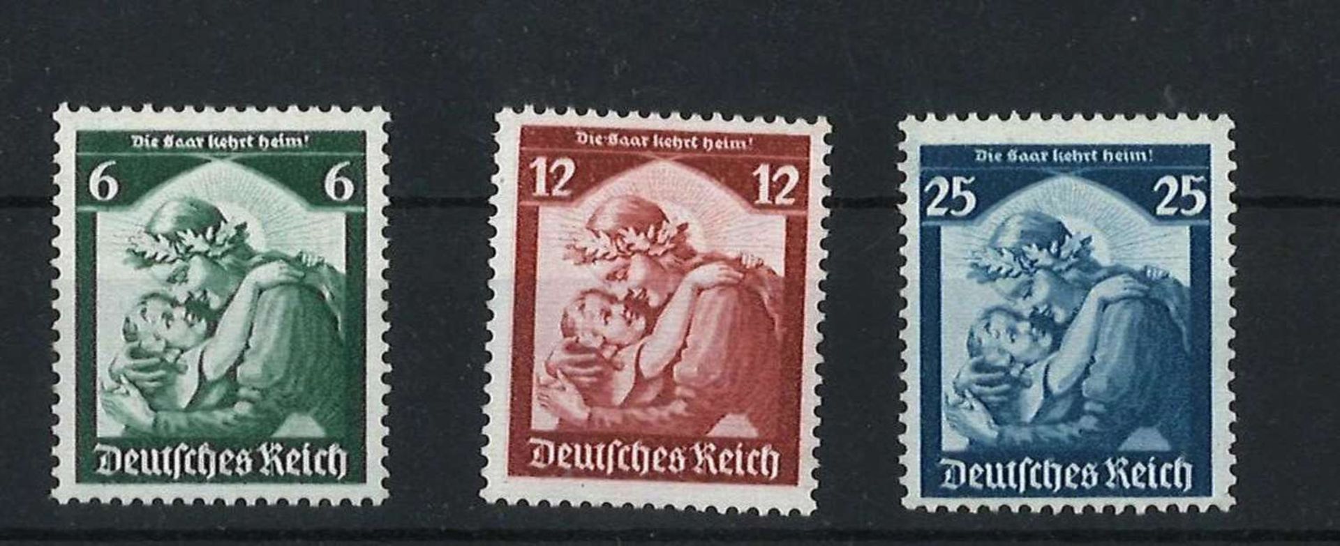 Dt. Reich 1935, Mi Nr. 566 568, Saarabstimmung,PostfrischDt. Reich 1935, Michel number 566 568, Saar