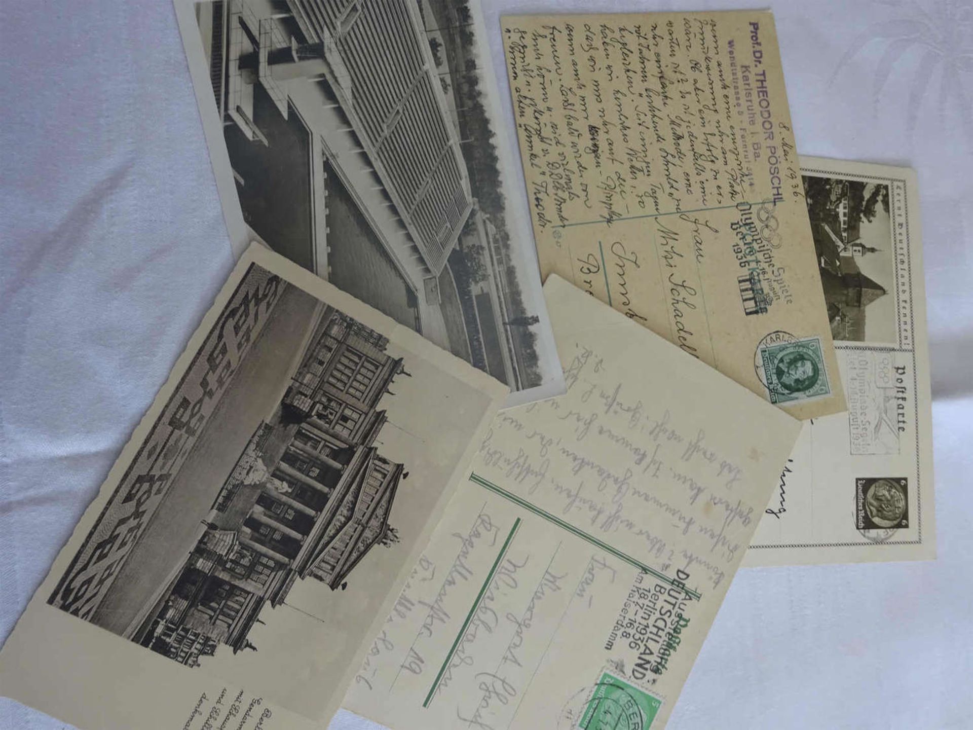 5 Belege mit Ma.-Werbestempel der Olympischen Spiele 1936 in Berlin/Kiel5 documents with Ma.