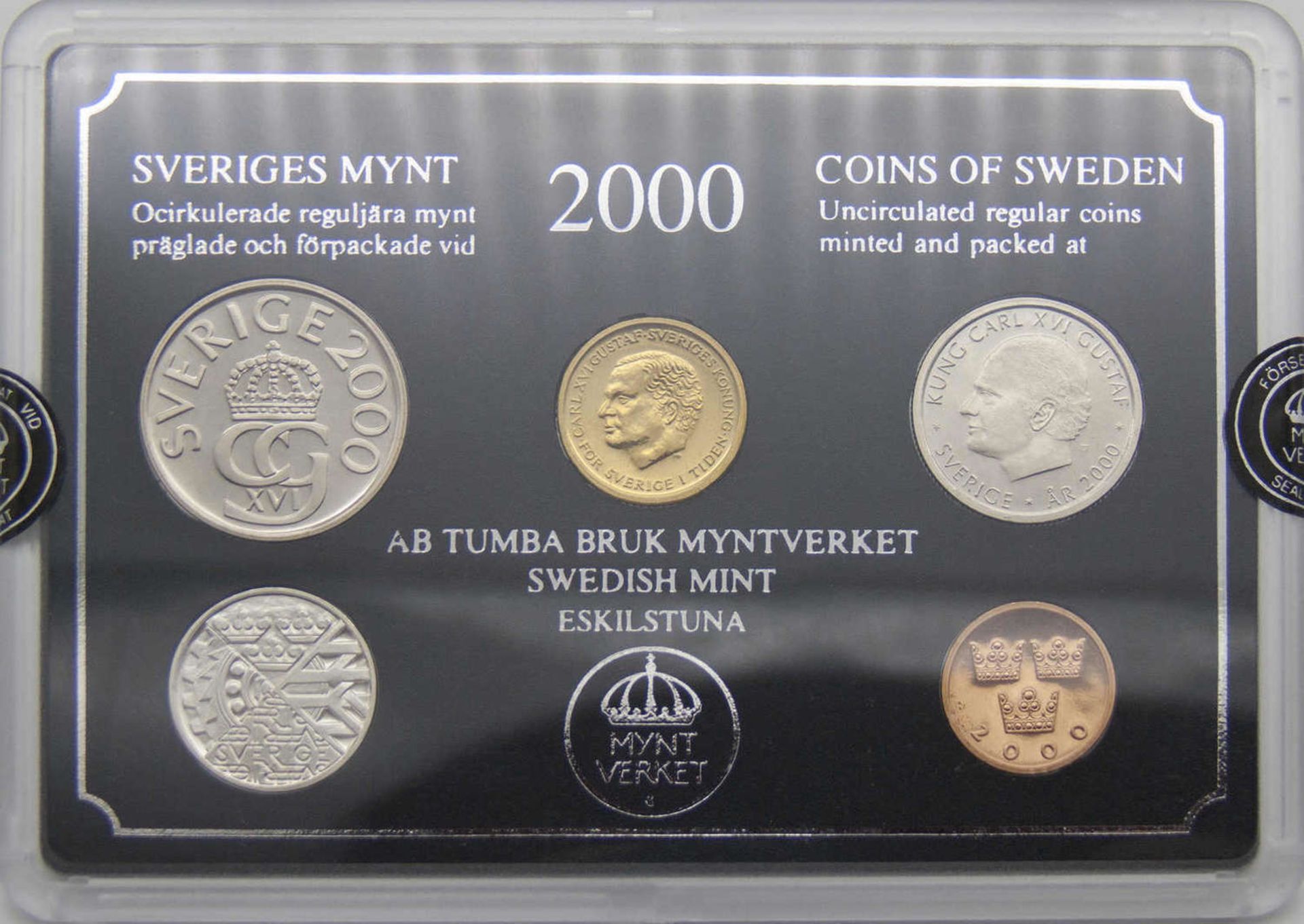 Schweden 2000, Kursmünzensatz. PP.Sweden 2000, course coin set. PF.