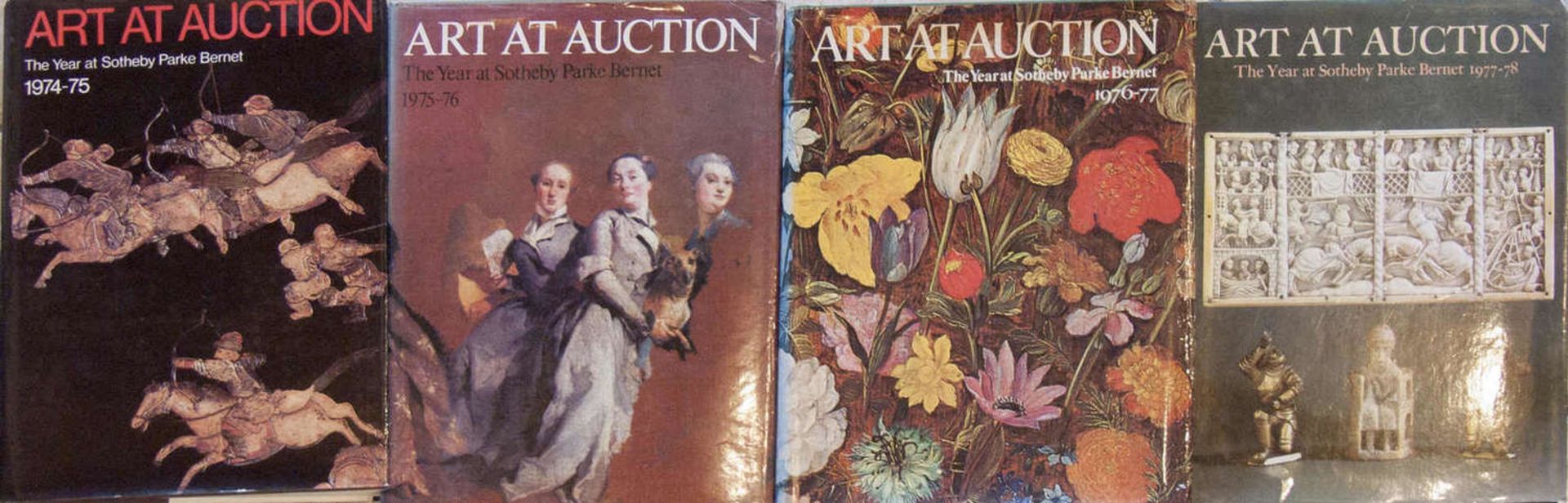 Vier Auktionskataloge, Art at Auction, Sotheby, 1974/75, 1975/76, 1976/77 und 1977/78. Guter