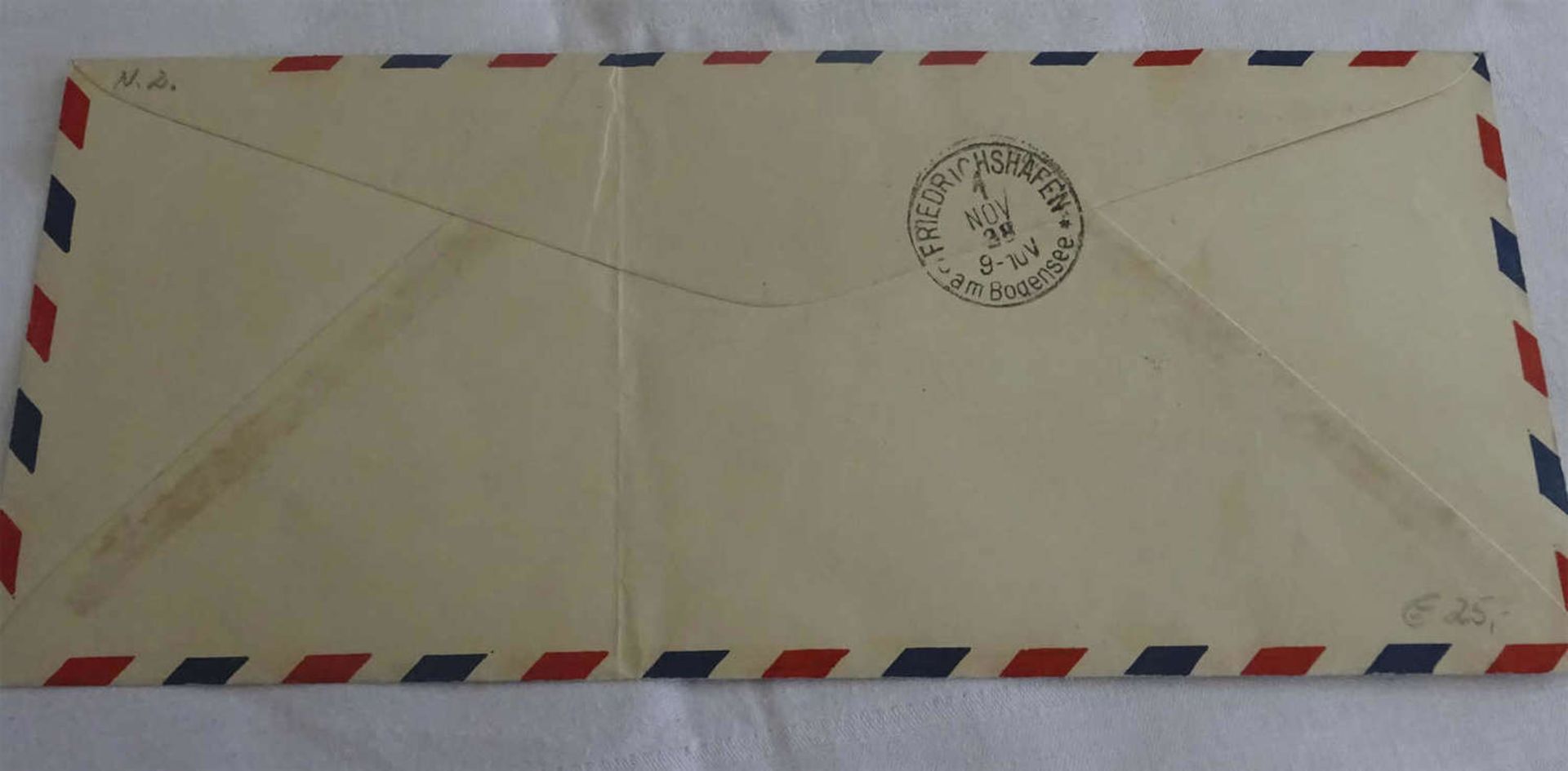 Zeppelinbrief Amerikafahrt 1928 (Rückfahrt) mit guter Frankatur, 50 Cent. u.a. Sieger 22BZeppelin - Bild 2 aus 2