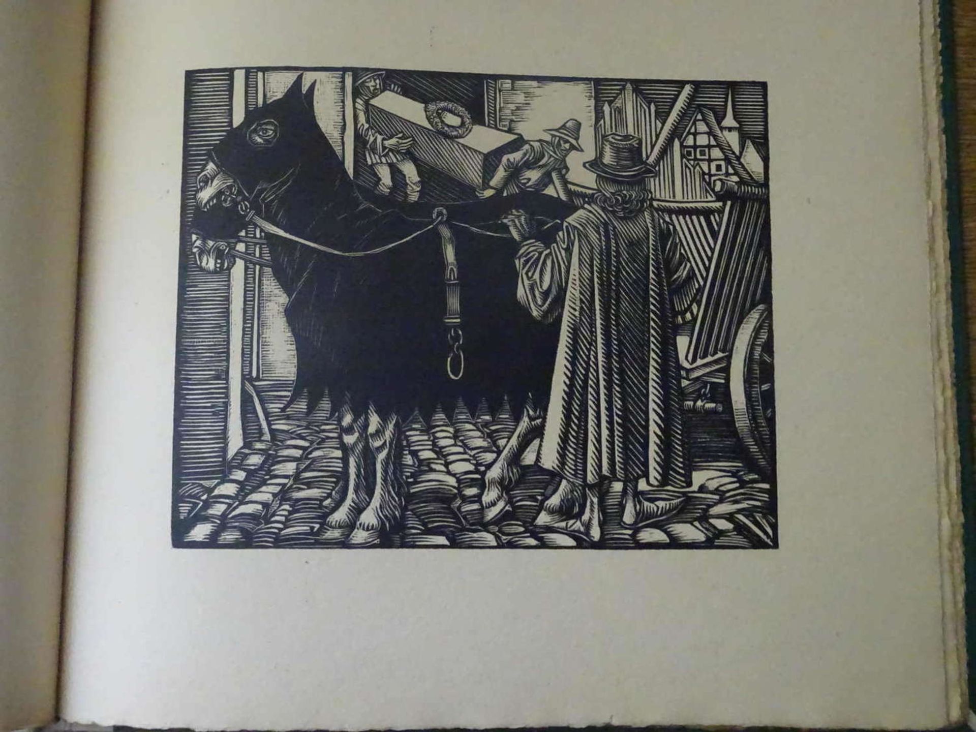 Schiestl Rudolf "Der Tod von Basel", 8 Holzschnitte von Rudolf Schiestel (zu einem alte - Bild 2 aus 2