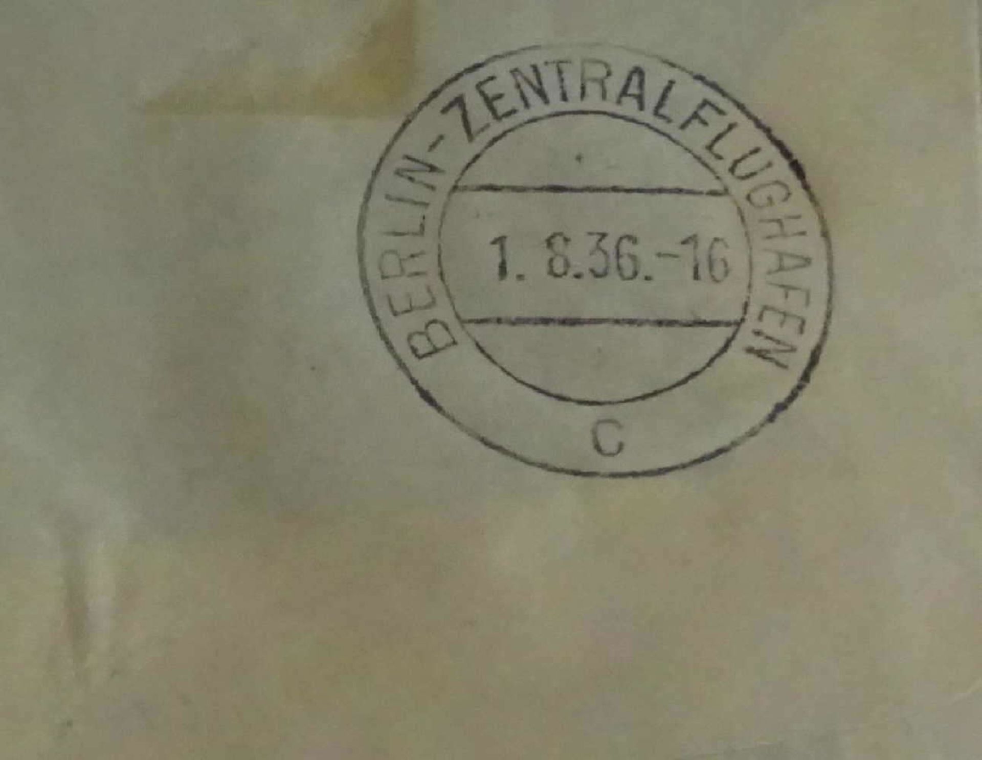 Olympiafahrt Brief mit EF Flugpostmarke 100 Pfennig und Olympia Vignette Flugstempel "h". - Bild 2 aus 2