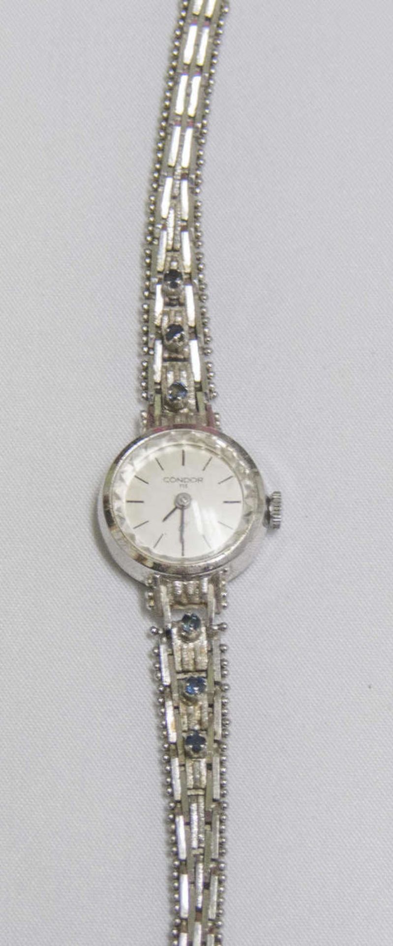 Damenarmbanduhr Condor, 835er Silber, Quarz. Länge ca. 17 cm.Lady's wristwatch Condor, 835 silver,
