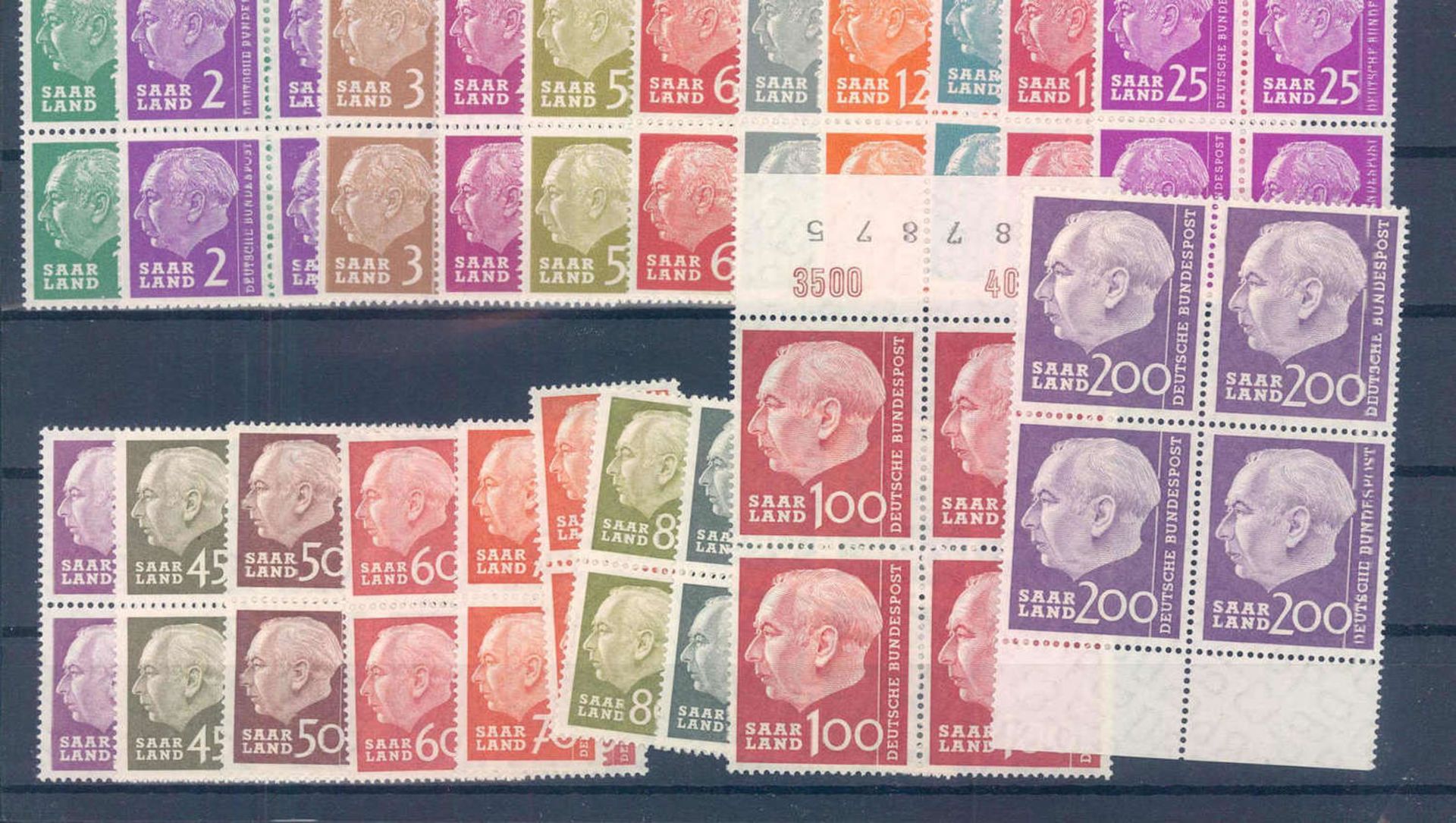 Saarland 1957, Freim. Bundespräsident Theodor Heuss, Mi.Nr. 380-399, Katalog Preis 100