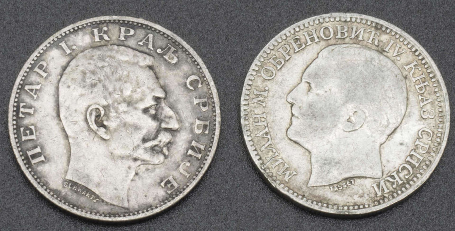 Bulgarien 2 Silbermünzen, 1x 2 Leva 1879 sowie 1x 2 Leva 1904. Bitte besichtigenBulgaria 2 silver