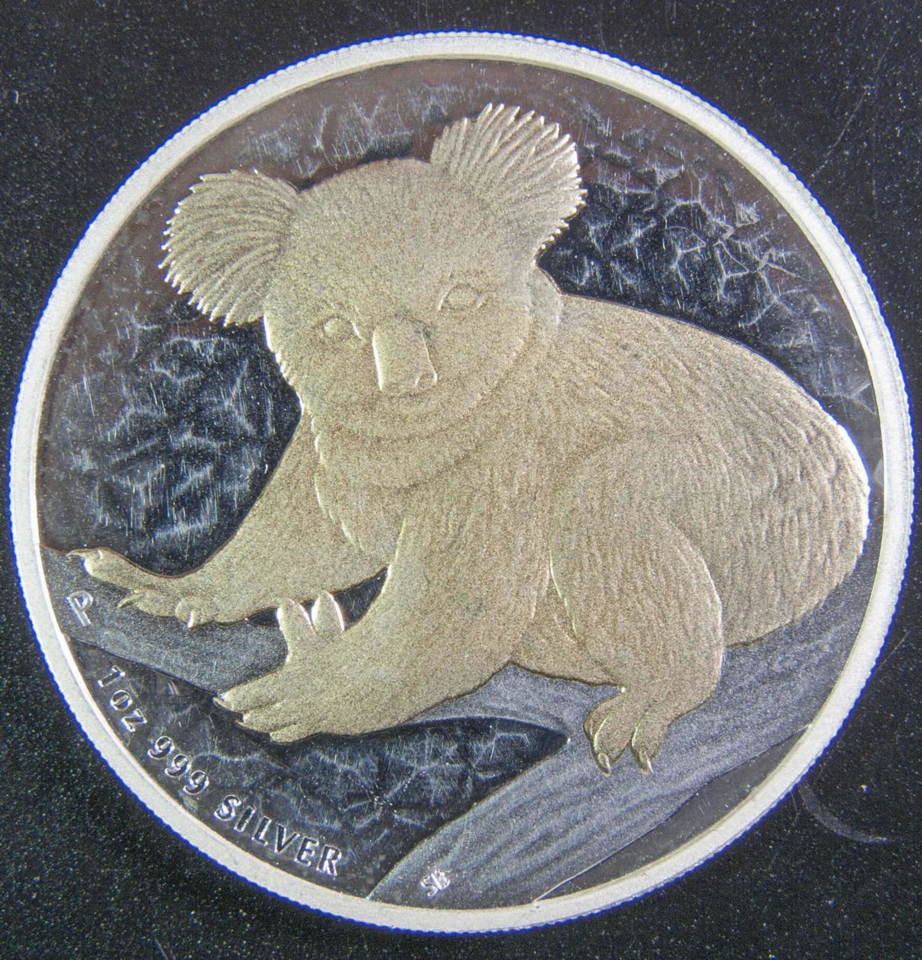 Australien 2009, 1 Dollar - Silbermünze, Koala, vergoldet. Gewicht: 1 oz. Silber 999. Erhaltung: