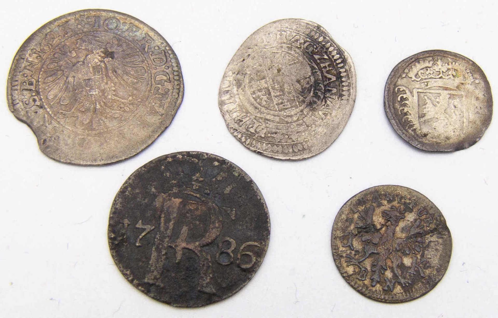 Altdeutschland, Lot Silbermünze, bestehend aus Brandenburg-Ansbach 1623, Groschen. Marktgraf Joachim - Bild 2 aus 2