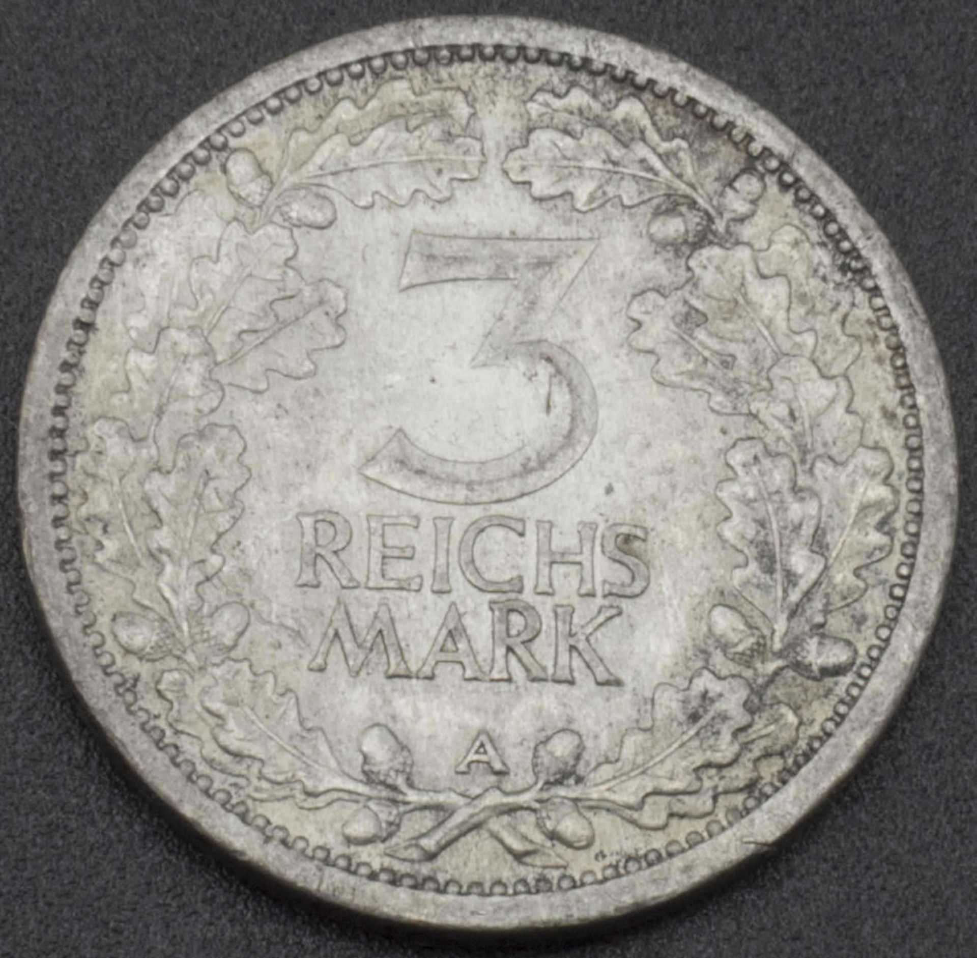 Weimar Republik, 3 Mark 1931 A. Erhaltung ss+. Katalog Jaeger 349Weimar Republic, 3 Mark 1931 A.