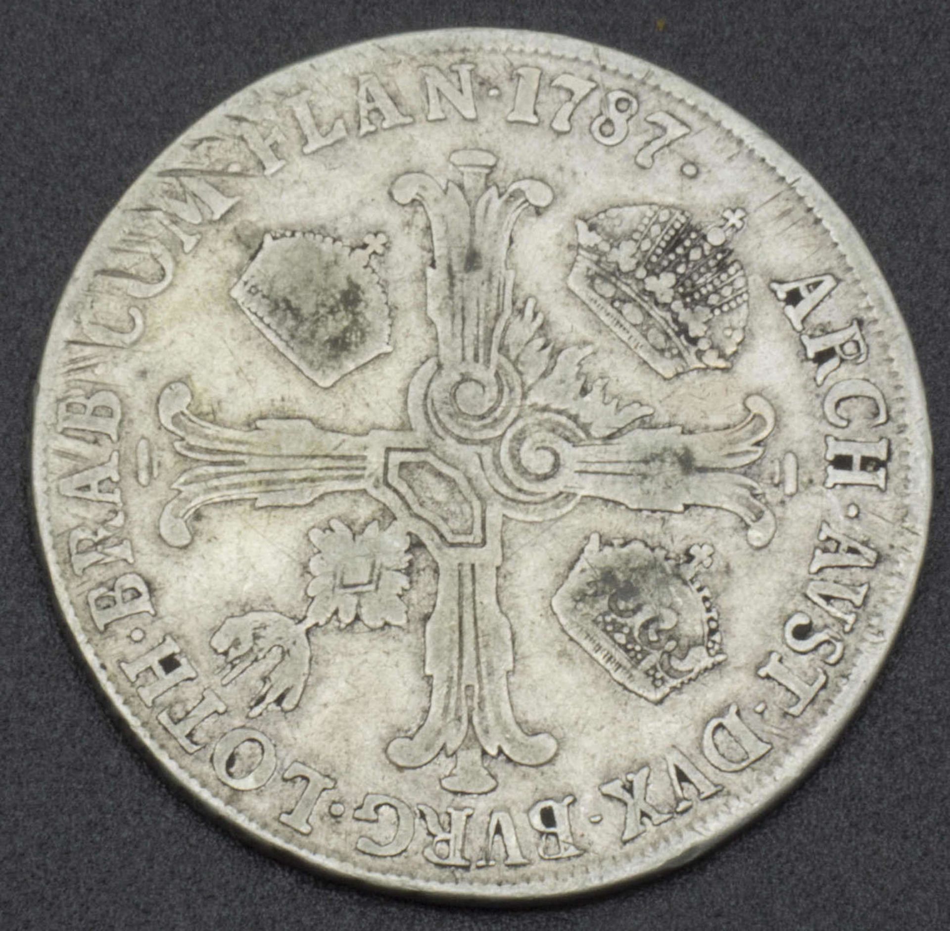 Silbermünze Römisch Deutsches Reich "Joseph II". Kronentaler 1787. Erhaltung ss. Joseph II 1765- - Bild 2 aus 2