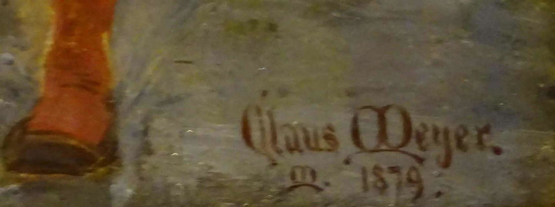Claus Meyer 1856-1919, Ölgemälde auf Holzplatte "alter Schwede", rechts unten Signatur "Claus - Bild 3 aus 3