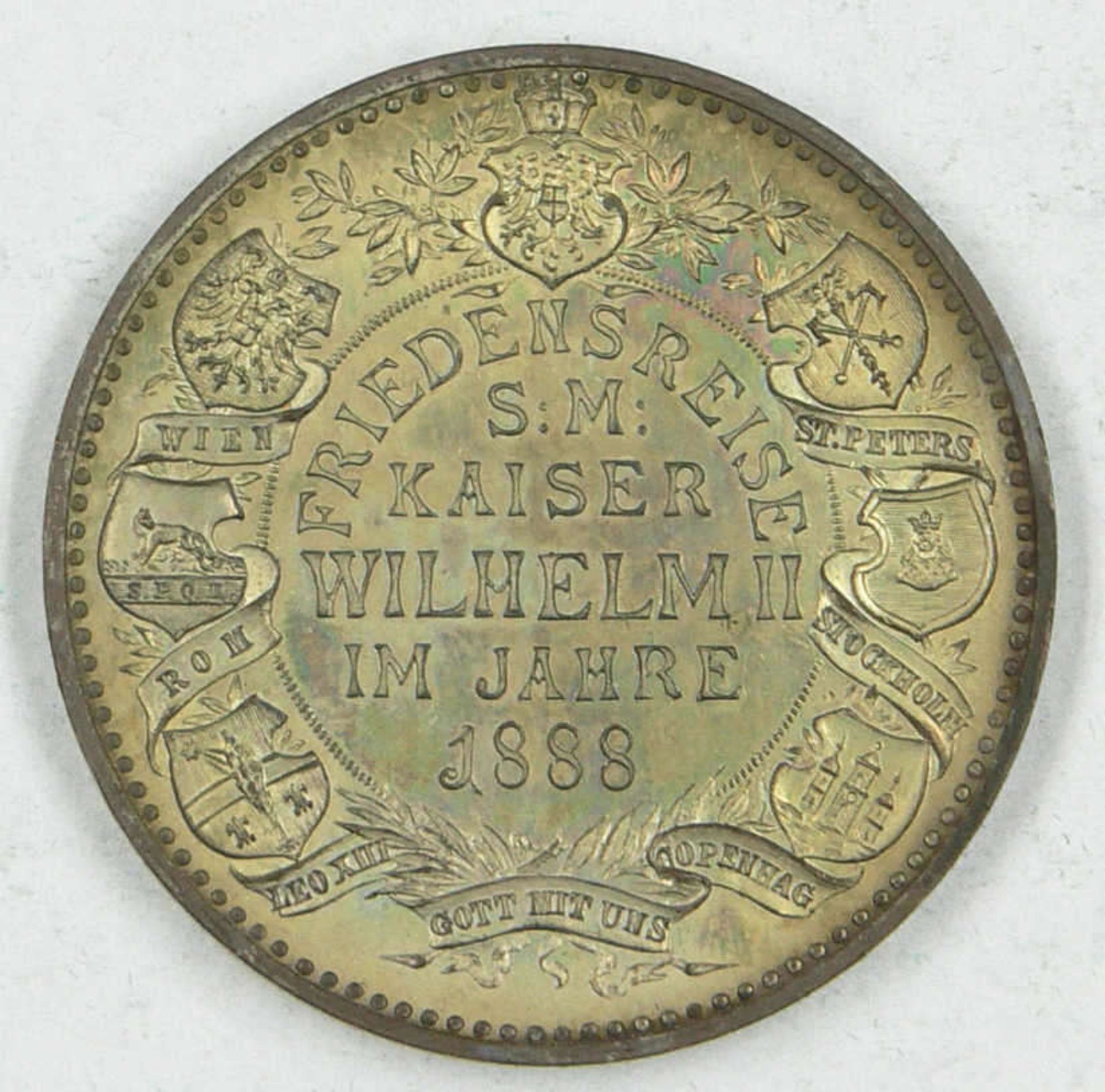 Medaille Deutschland 1888, Friedensreise Kaiser Wilhelm II. 1888, Kat.Nr. Marienbg. 6848, Bronze - Image 2 of 2