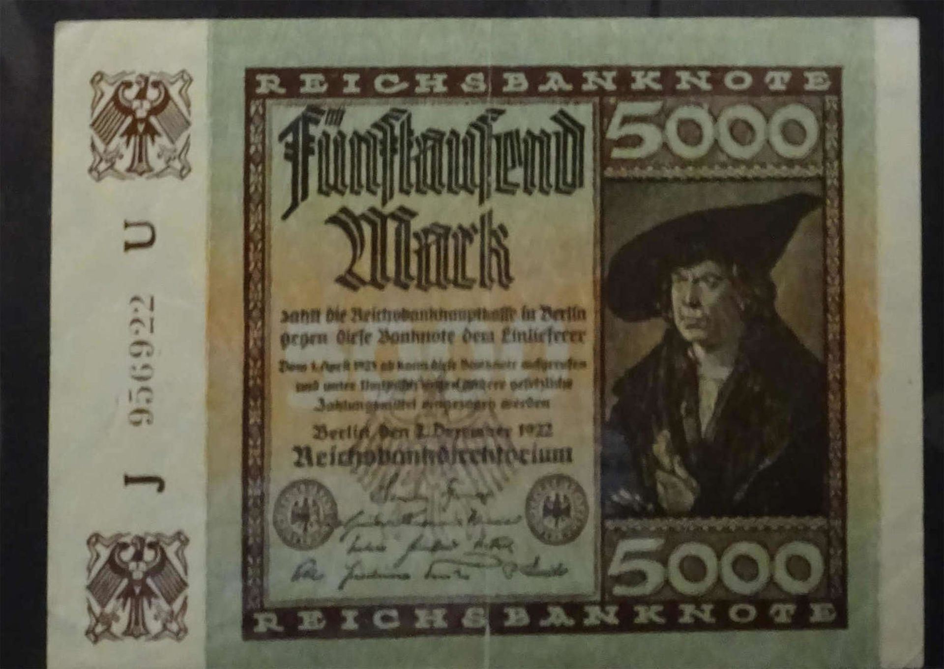 1 Album mit Reichsbanknoten. insgesamt 47 Scheine- Dabei auch höhere Werte. Bitte besichtigen1 album - Bild 2 aus 5