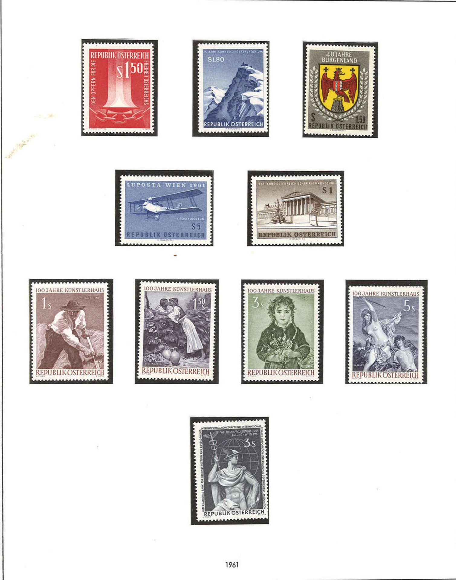 Teilsammlung, Lichtenstein, Luxemburg und Österreich, alle postfrisch, Luxemburg 1957-1973, - Bild 8 aus 9