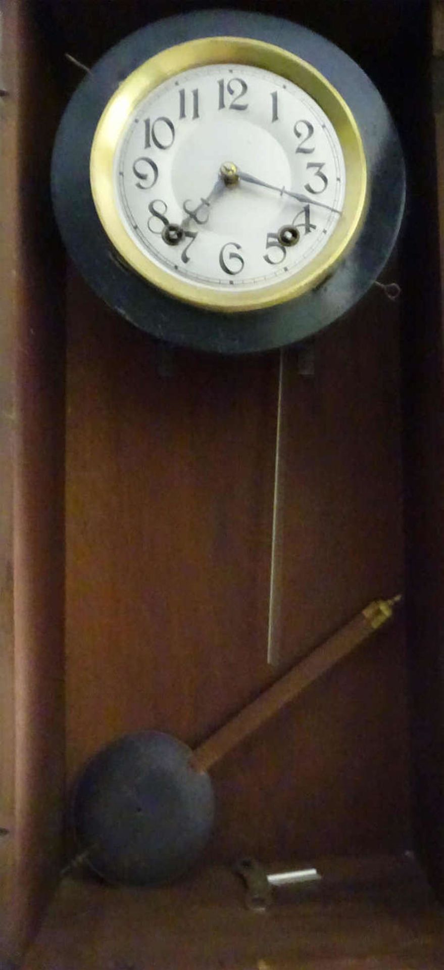 Regulator Jugendstil, französisches Uhrwerk. Schlag auf 1 Stange, mit Schlüsselaufzug. Ovaler - Bild 2 aus 2
