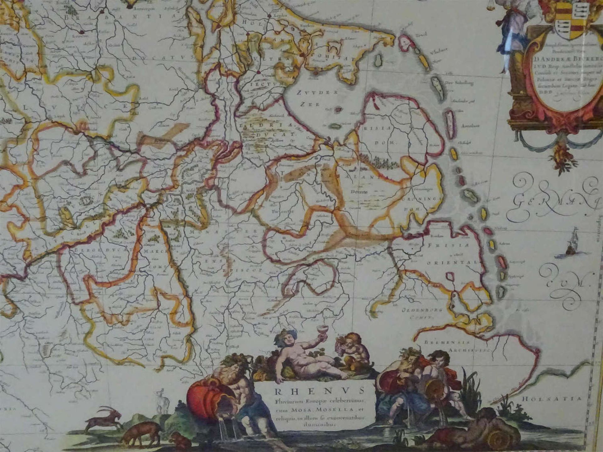 Landkartenstich Europäische Länder. Maße: ca. 90x45 cm. Gerahmt.Map engraving European countries. - Image 2 of 2