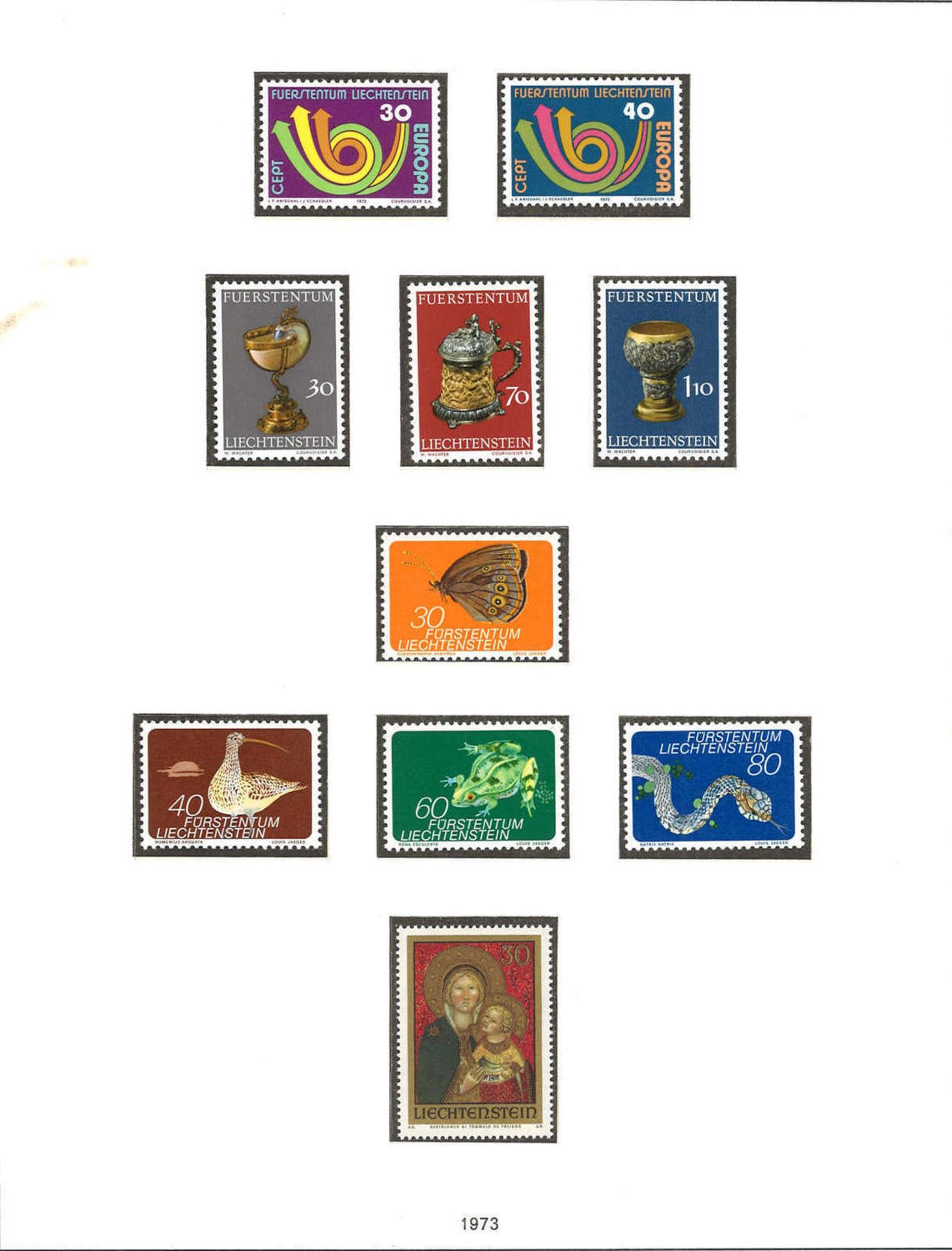 Teilsammlung, Lichtenstein, Luxemburg und Österreich, alle postfrisch, Luxemburg 1957-1973,