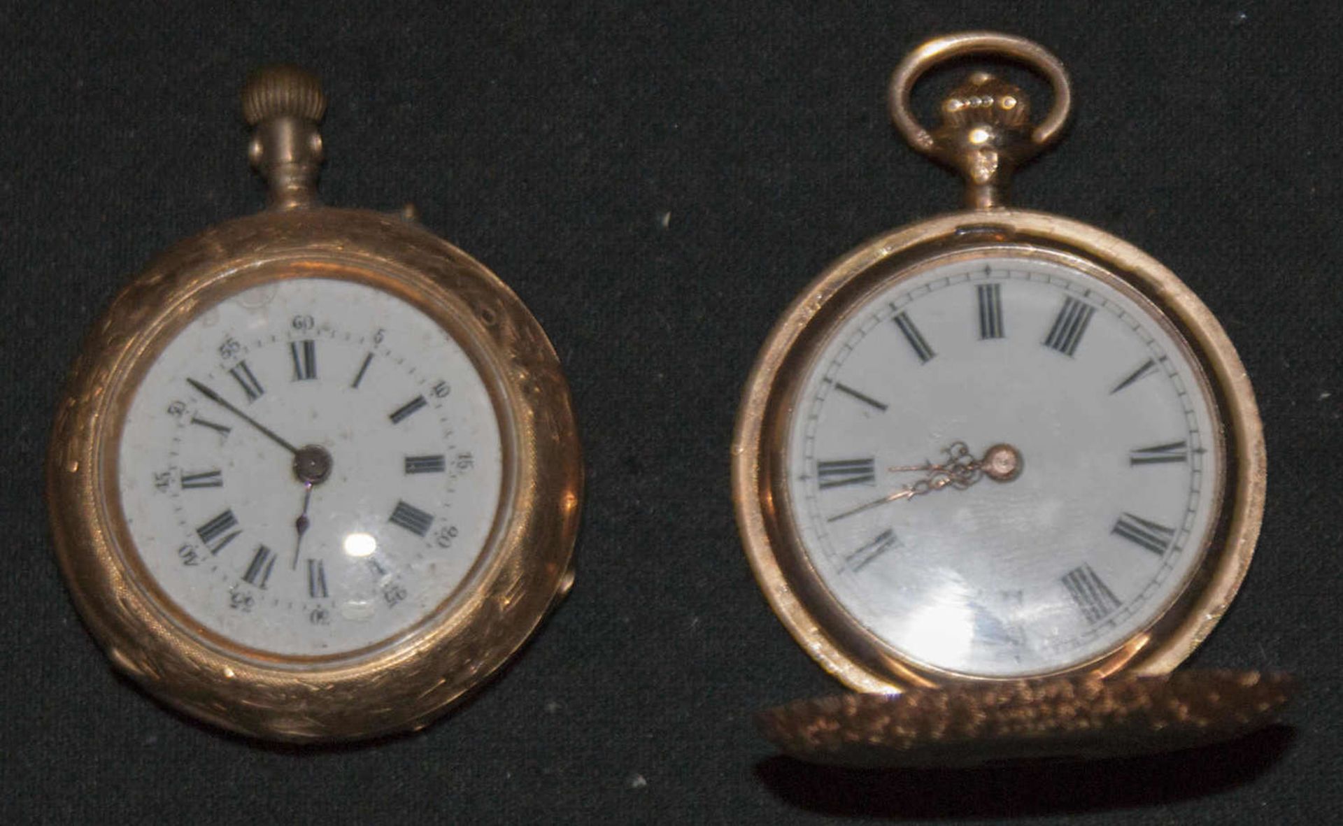 Zwei Damen - Taschenuhren, Gold 585 (geprüft - Gehäuse und Deckel). Gesamtgewicht: ca. 47,2 g. Die - Bild 3 aus 4