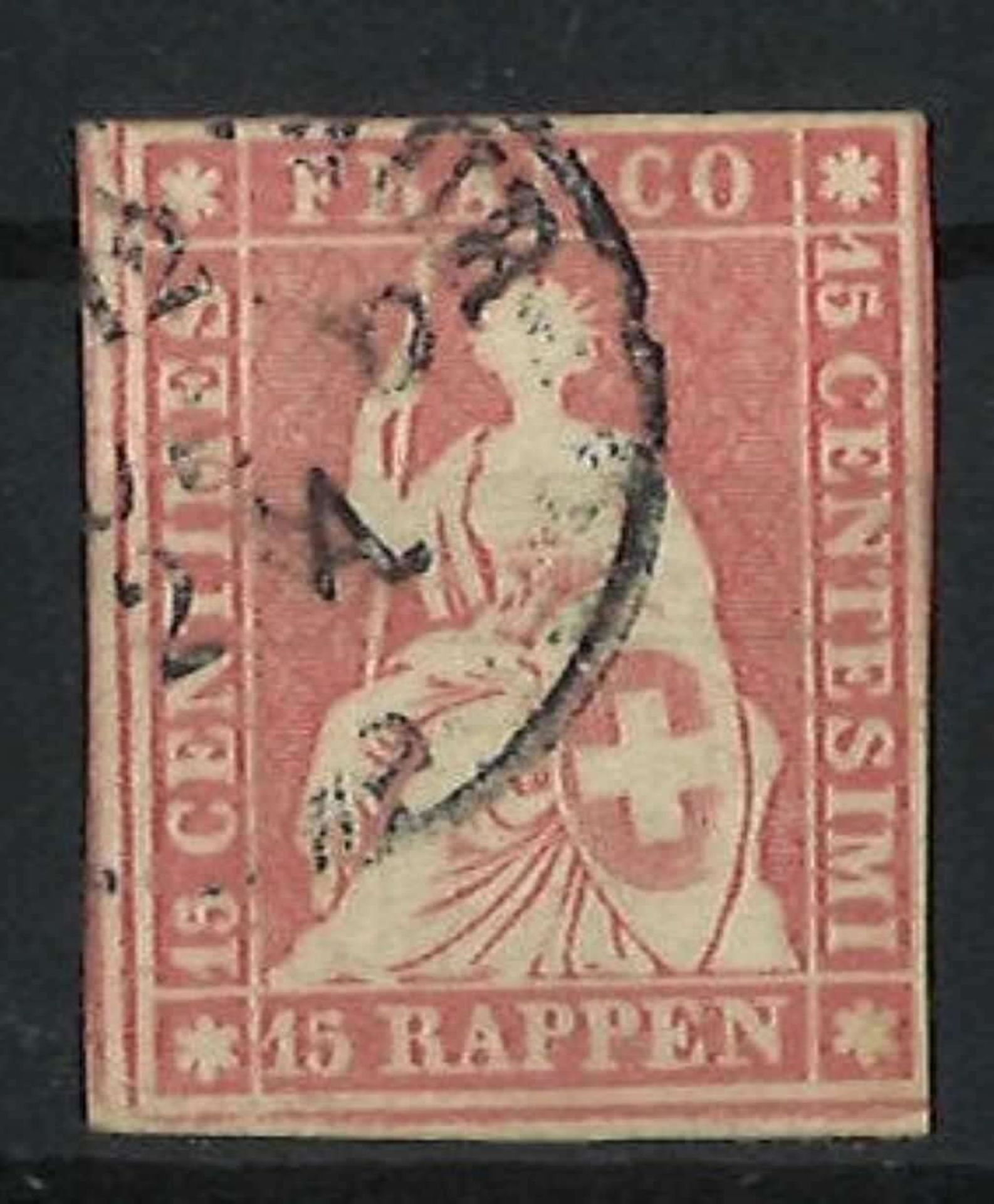 Schweiz 1854, MI 15 II, Berner Druck, gestempeltSwitzerland 1854, MI 15 II, Bernese print, stamped