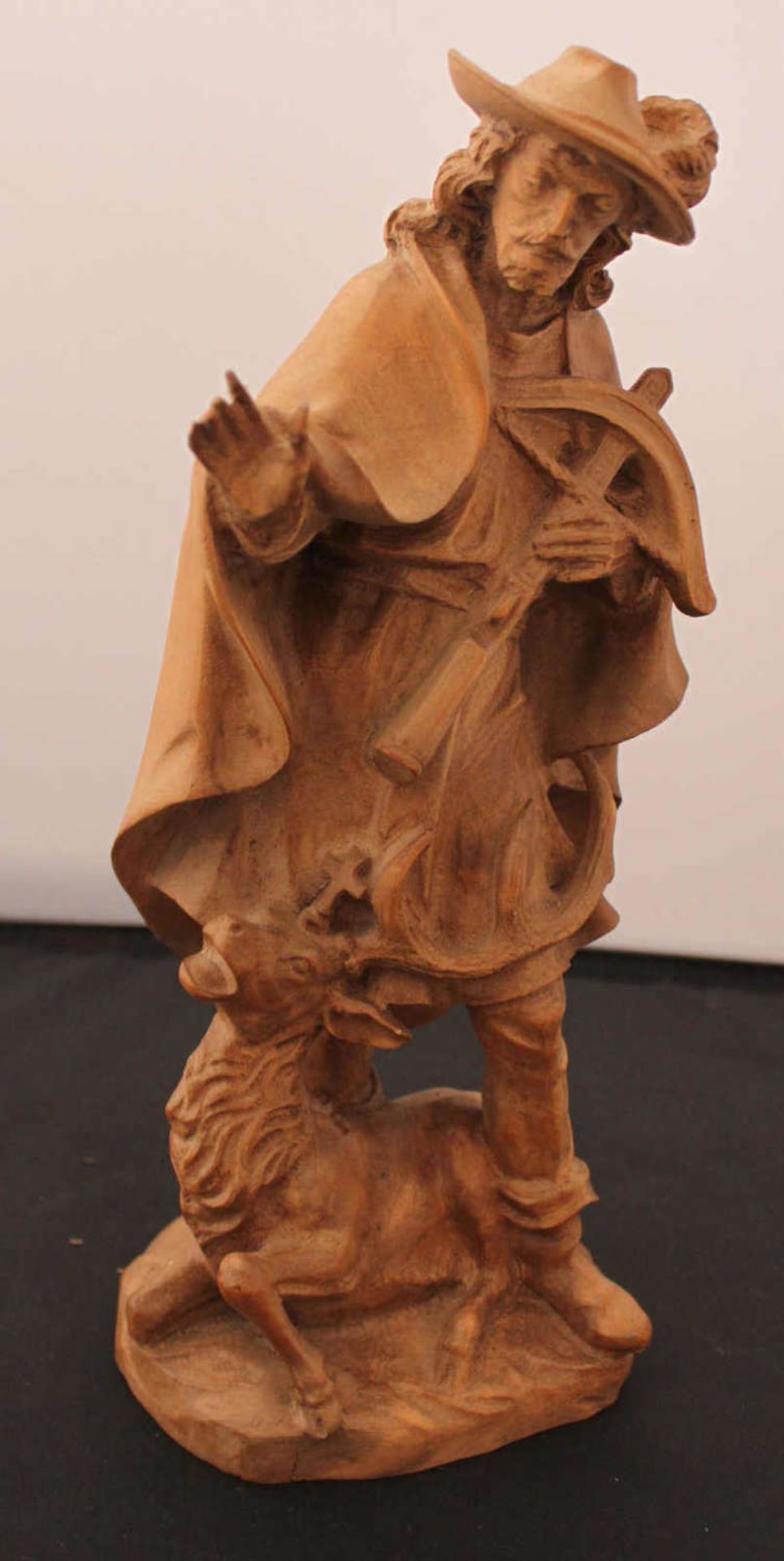 Naturholzschnitzerei, "heiliger Hubertus", Höhe ca. 28 cm, sehr guter ZustandNatural woodcarving, "