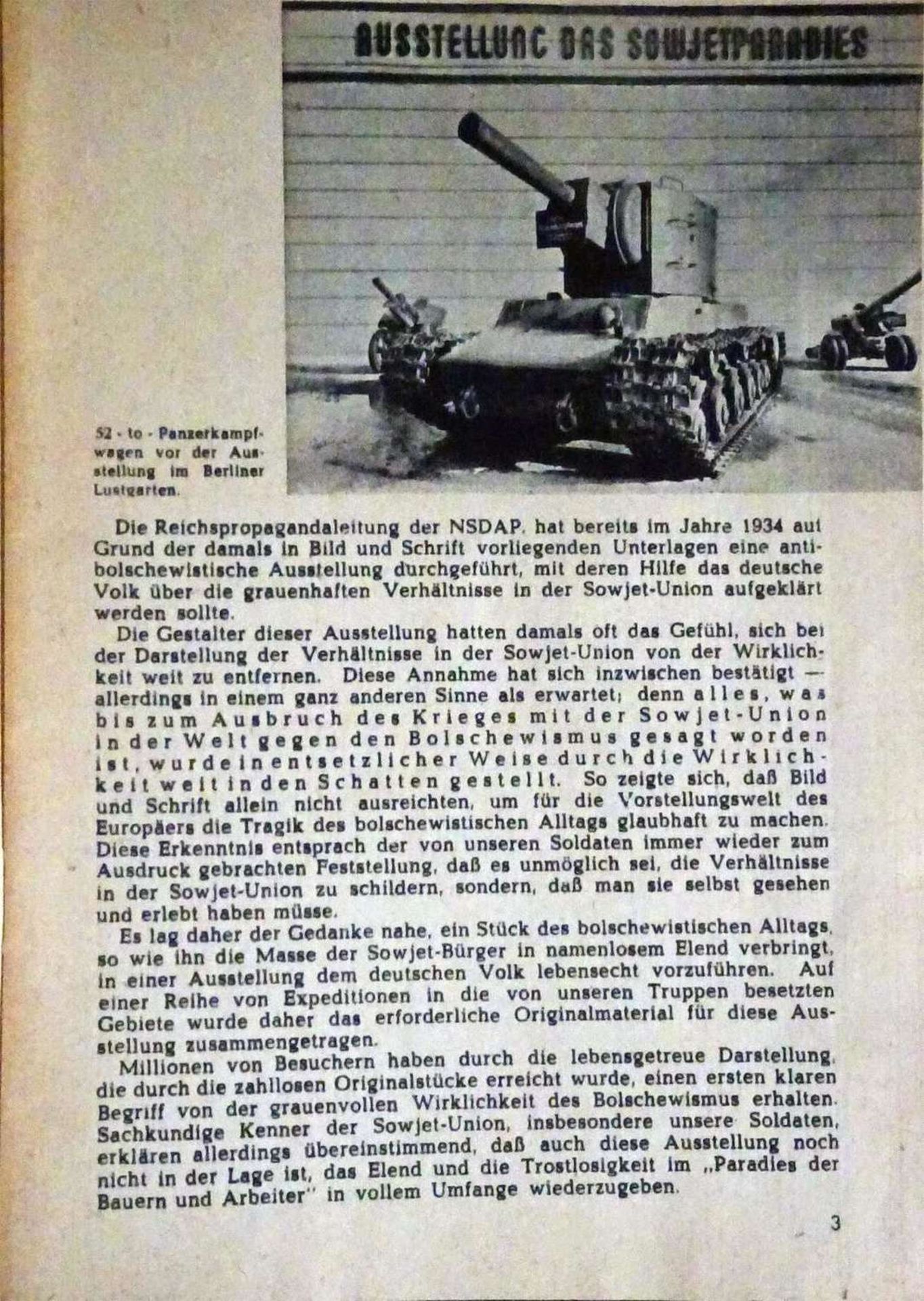 "Das Sowjet-Paradies", Ausstellung der Reichspropagandaleitung der NSDAP. Ein Bericht in Wort und - Bild 2 aus 4