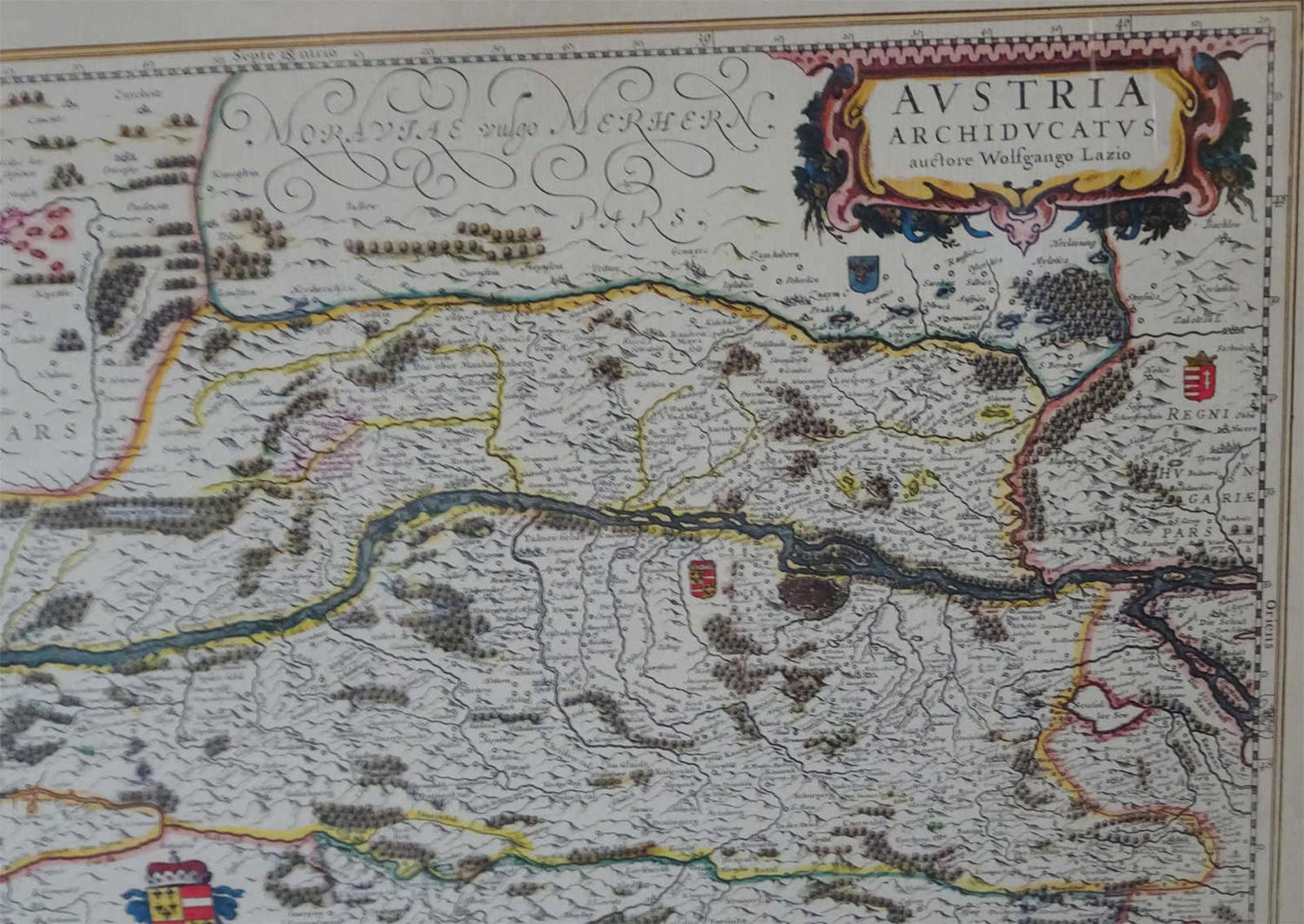 Landkartenstich von Österreich. Maße: ca. 60x45 cm. Gerahmt.Map engraving of Austria. Dimensions: - Image 2 of 2