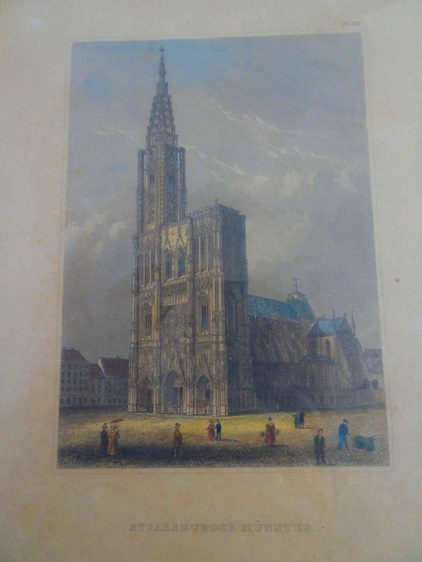7 teils colorierte Ansichten von Straßburg, 19. Jahrhundert, u.a. Rouargue Freres, F. Chardon. Maße: - Bild 4 aus 4