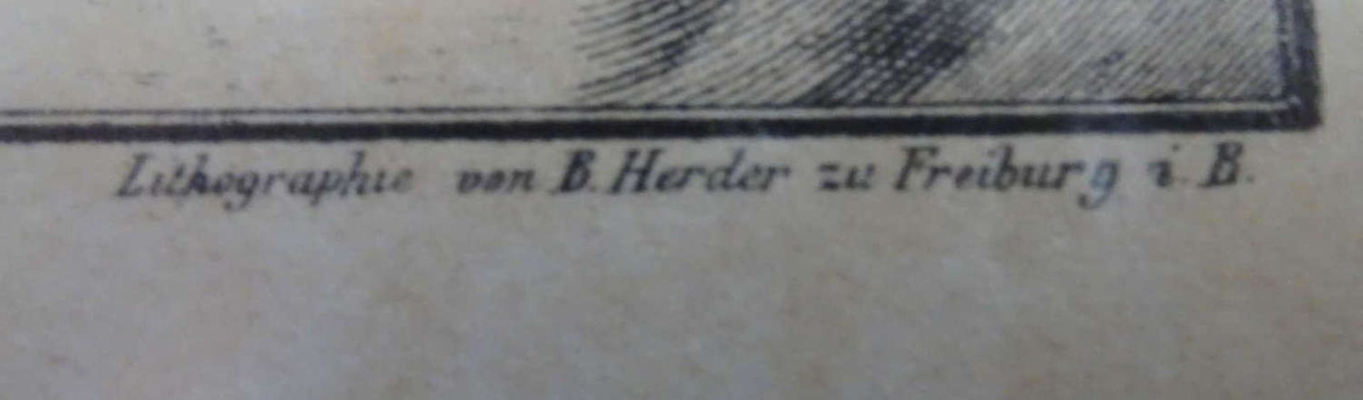 Eine gerahmte Ansicht: Alt Breisach zur Zeit des 30-jährigen Kriegs, Maße: Breite ca. 46,5 cm x Höhe - Bild 2 aus 2