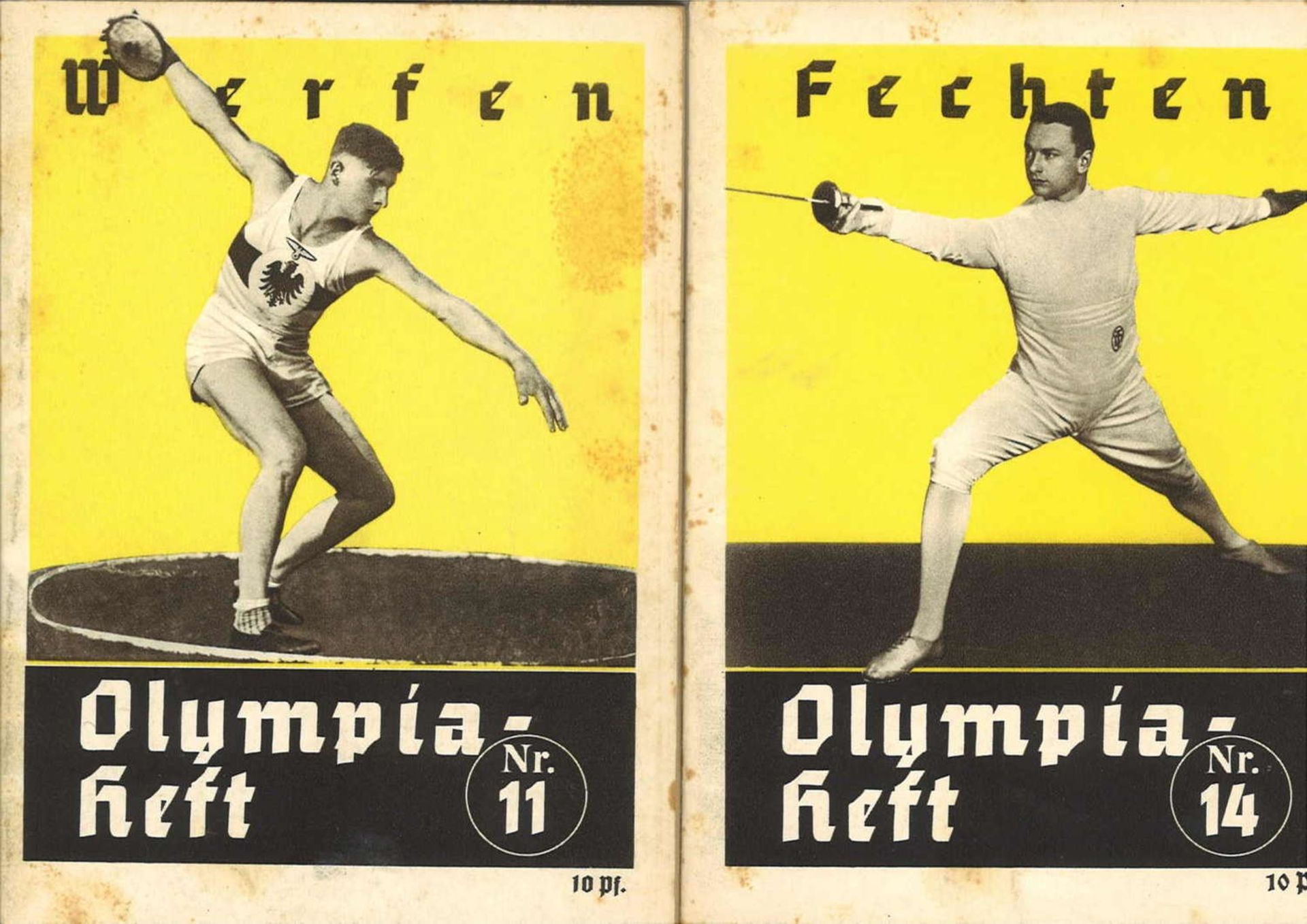 Berlin 1936, Olympia Heft, 32 Seiten, Reiten Nr. 16, Fechten Nr. 14, Werfen Nr. 11, Springen Nr. 10, - Image 3 of 4