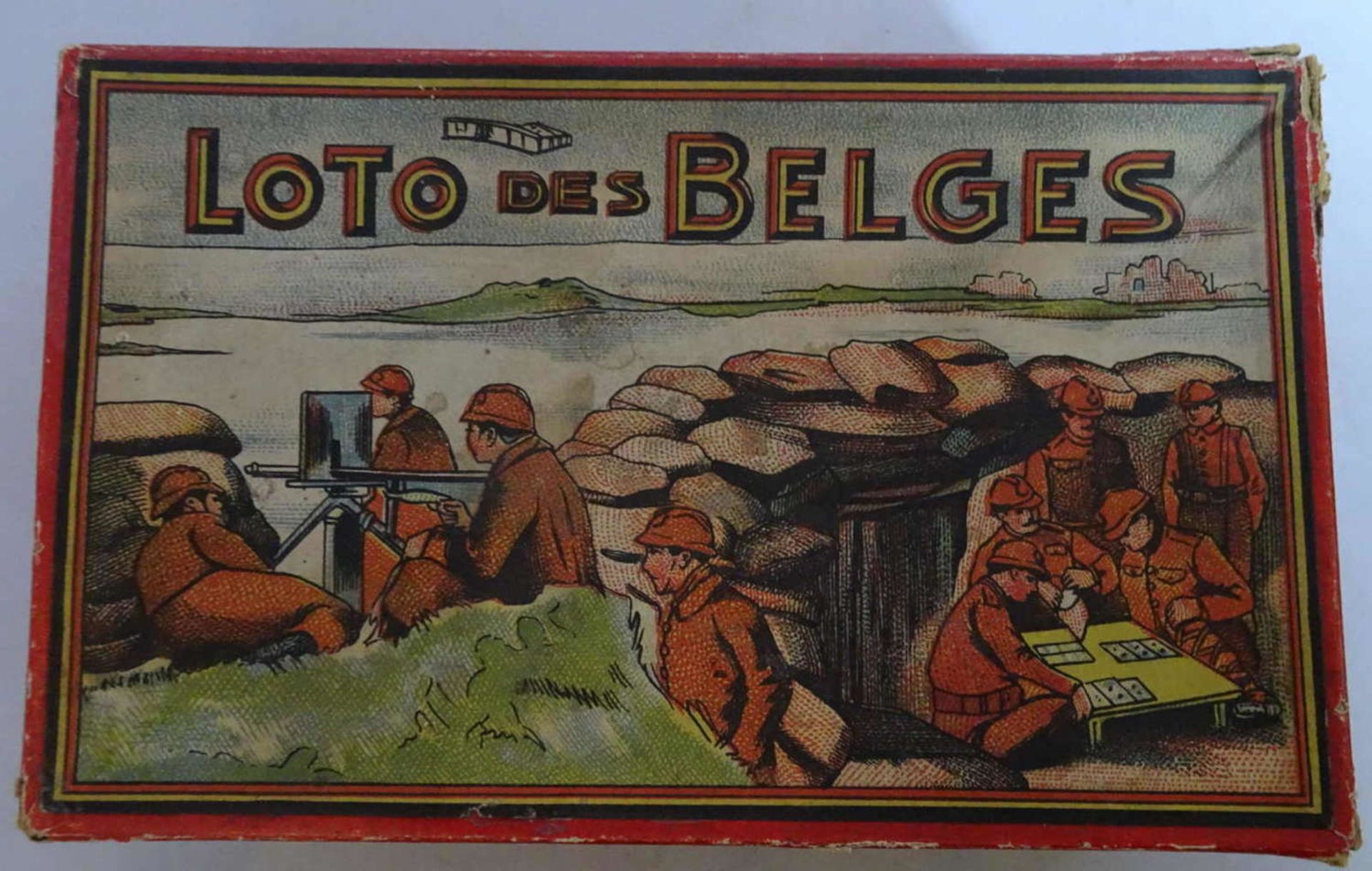Belgian Lotto game with 24 cards and appealing wooden tiles and rectangular tiles for the fields.