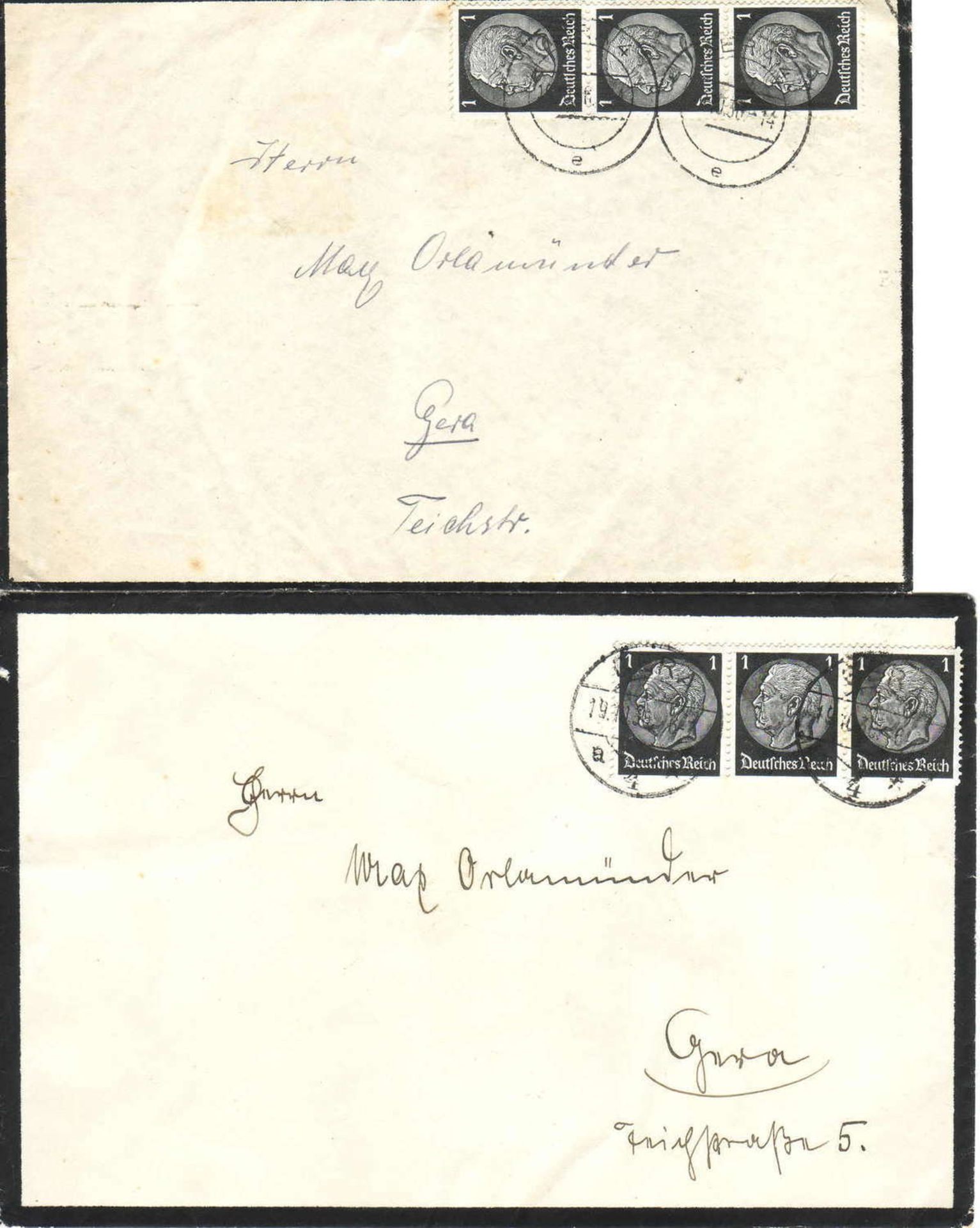 German Reich 1933, four documents with Mi. - No. 512 as multiple franking. - Image 2 of 2