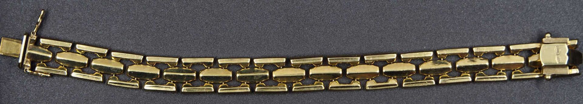 Gold bracelet, 333er yellow gold. Length: approx. 19.5 cm. Weight: approx. 18.1 g.